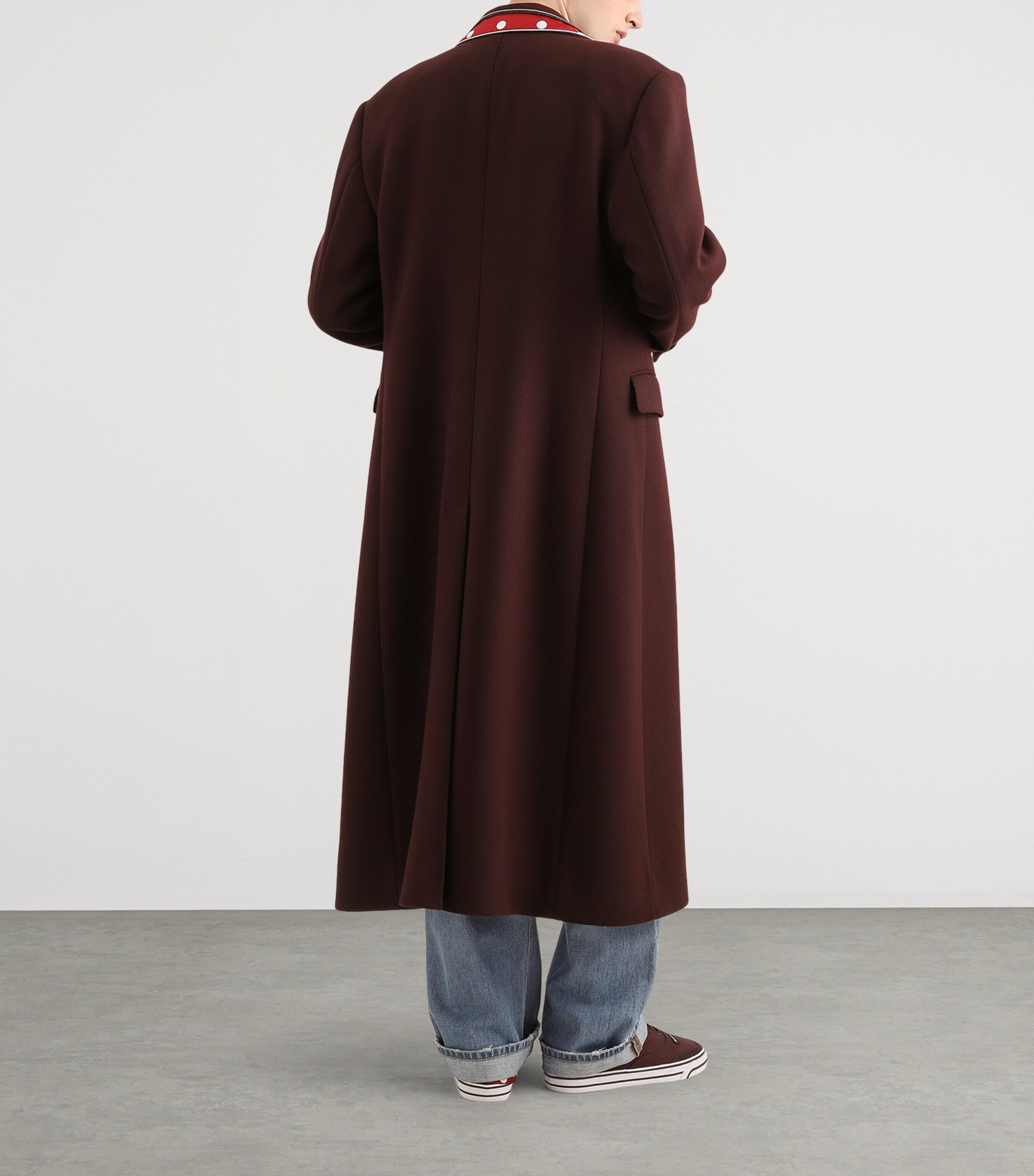 Dolce&Gabbana Mens Wool-Blend Coat Brown Dark V Image 3
