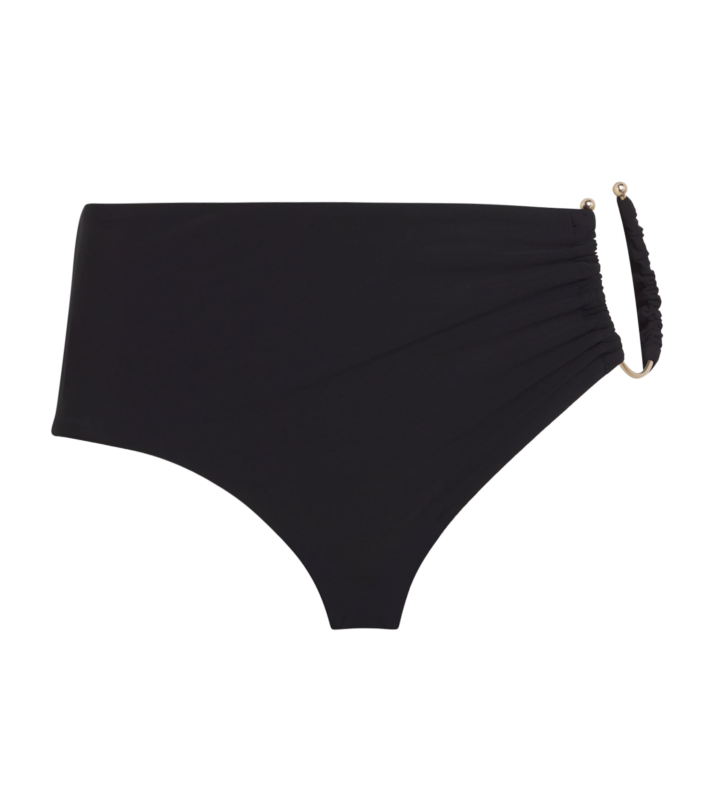 Shop Christopher Esber Pierced Cut-out Bikini Bottoms In Black