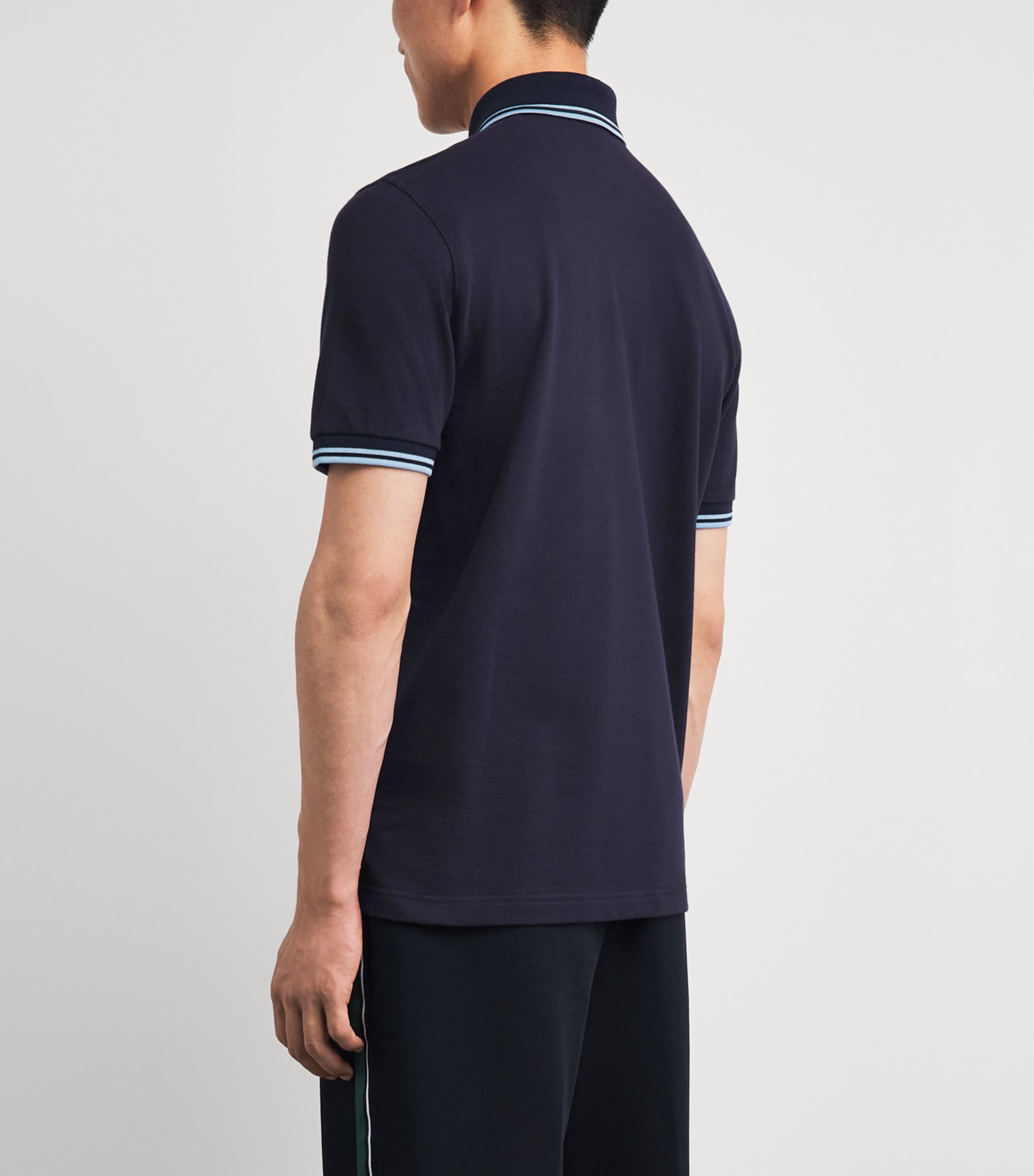 Fred Perry Mens Twin Tipped Polo Shirt Navy/ice/ice Image 5