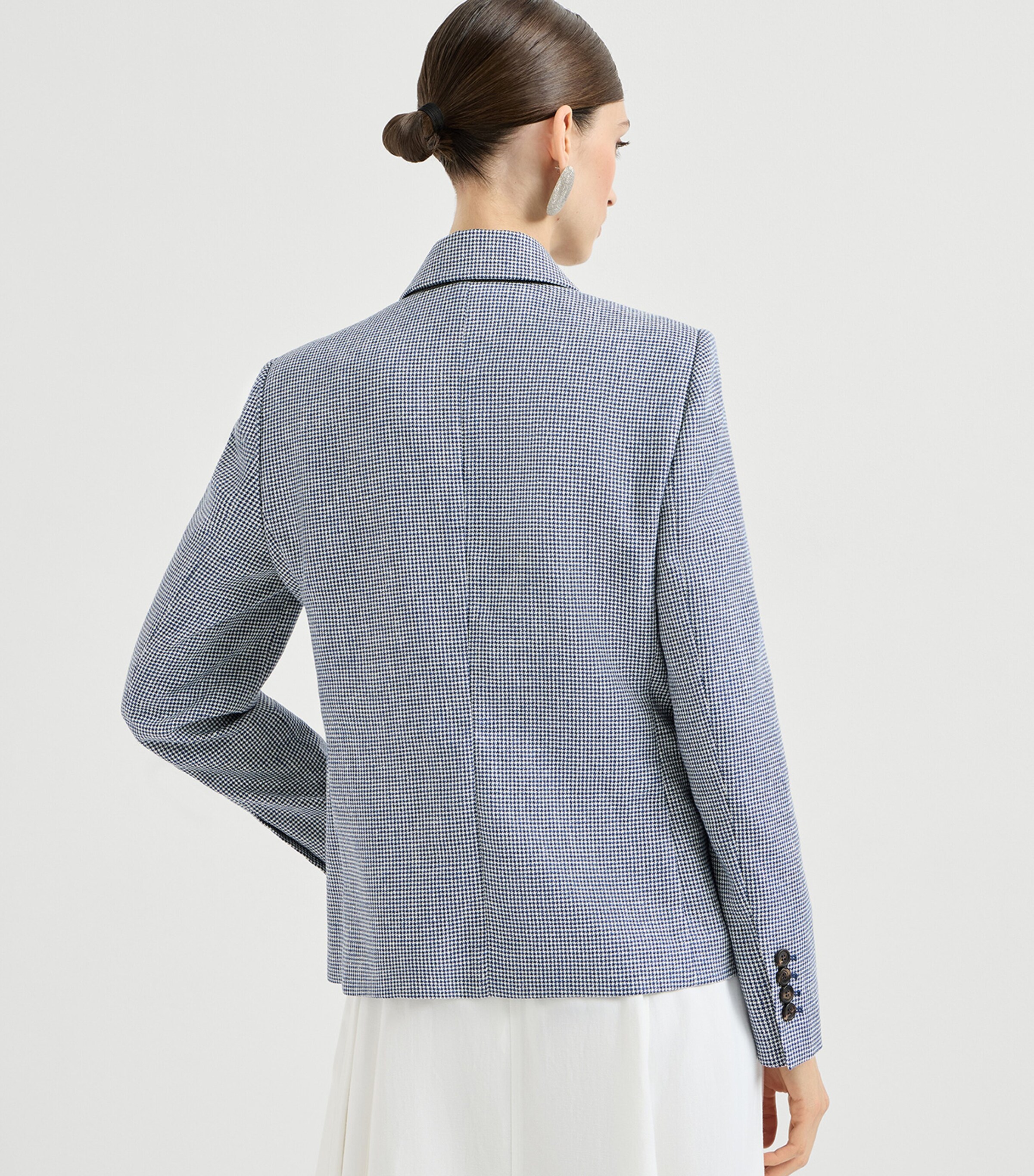 Brunello Cucinelli Womens Houndstooth Double-Breasted Blazer Image 5