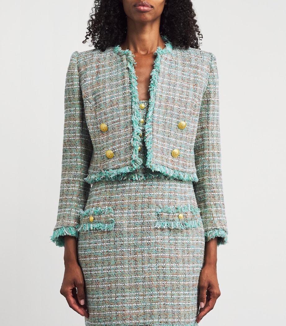 Tweed Cropped Clydie Blazer 1934PKE LAGN/LT BRWN Image 3