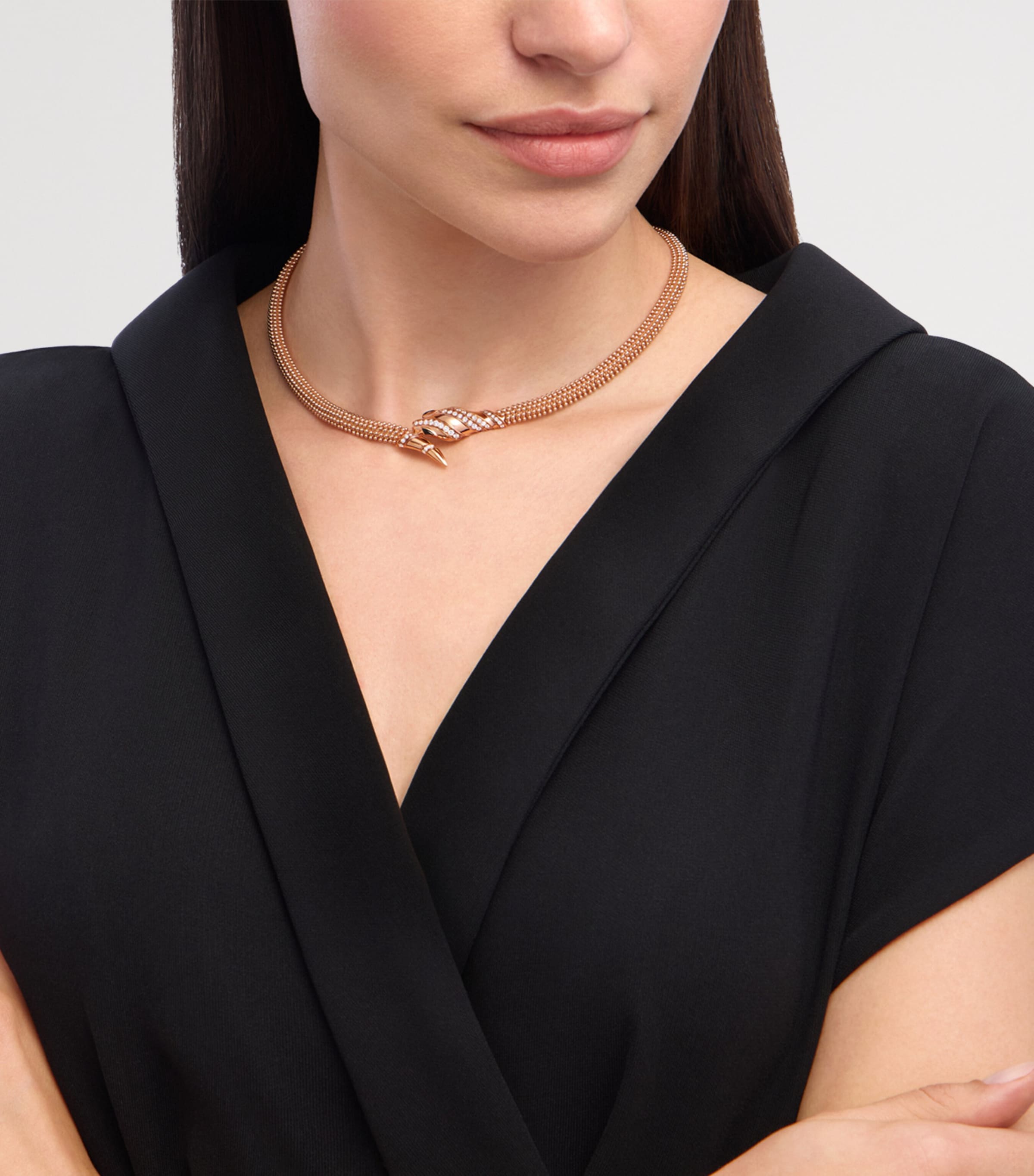 Bvlgari Rose Gold and Diamond Serpenti Necklace Gold Image 3