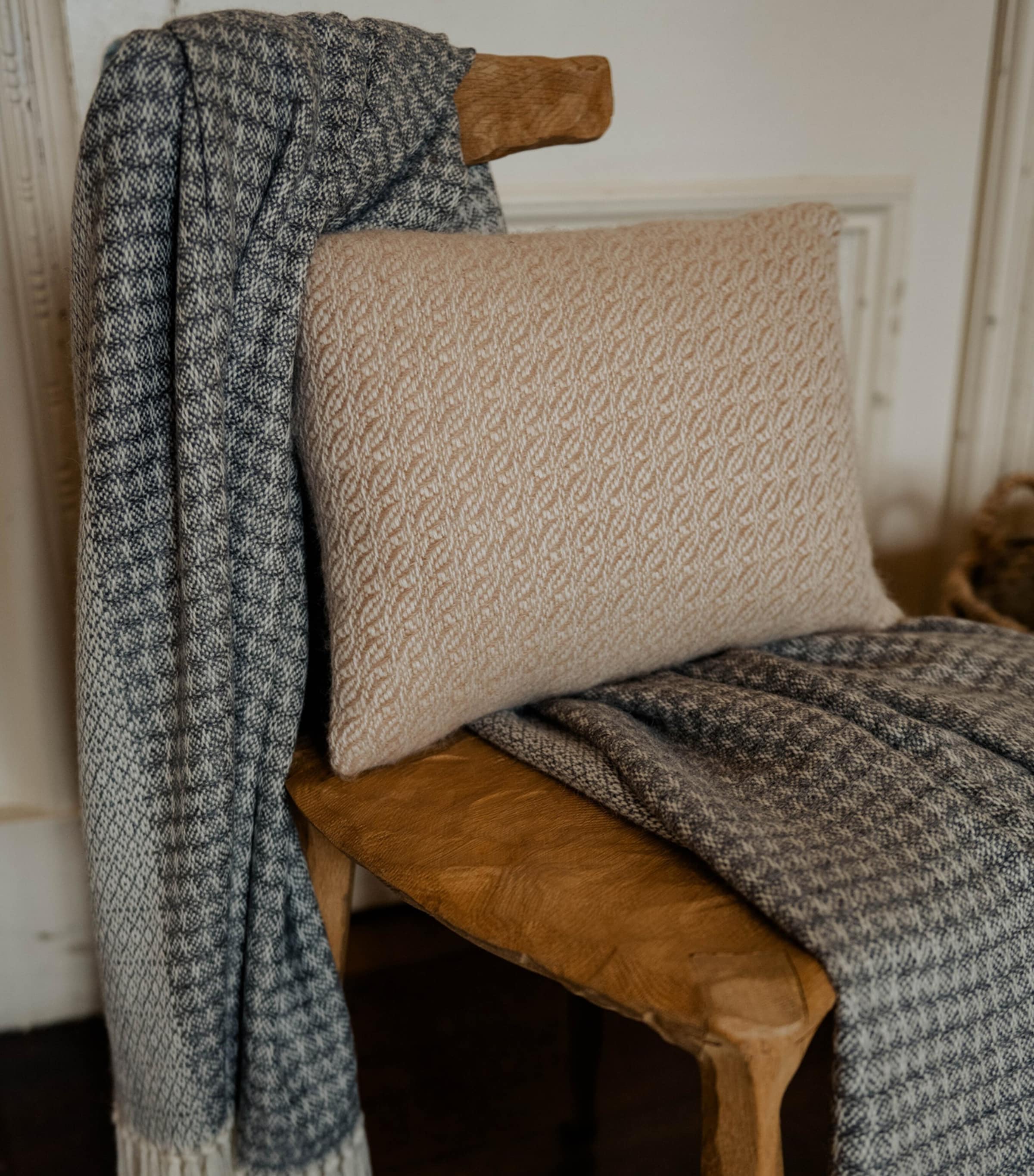 Araminta Campbell Alpaca-Blend Fern Cushion (30cm x 45cm) Caramel Image 5