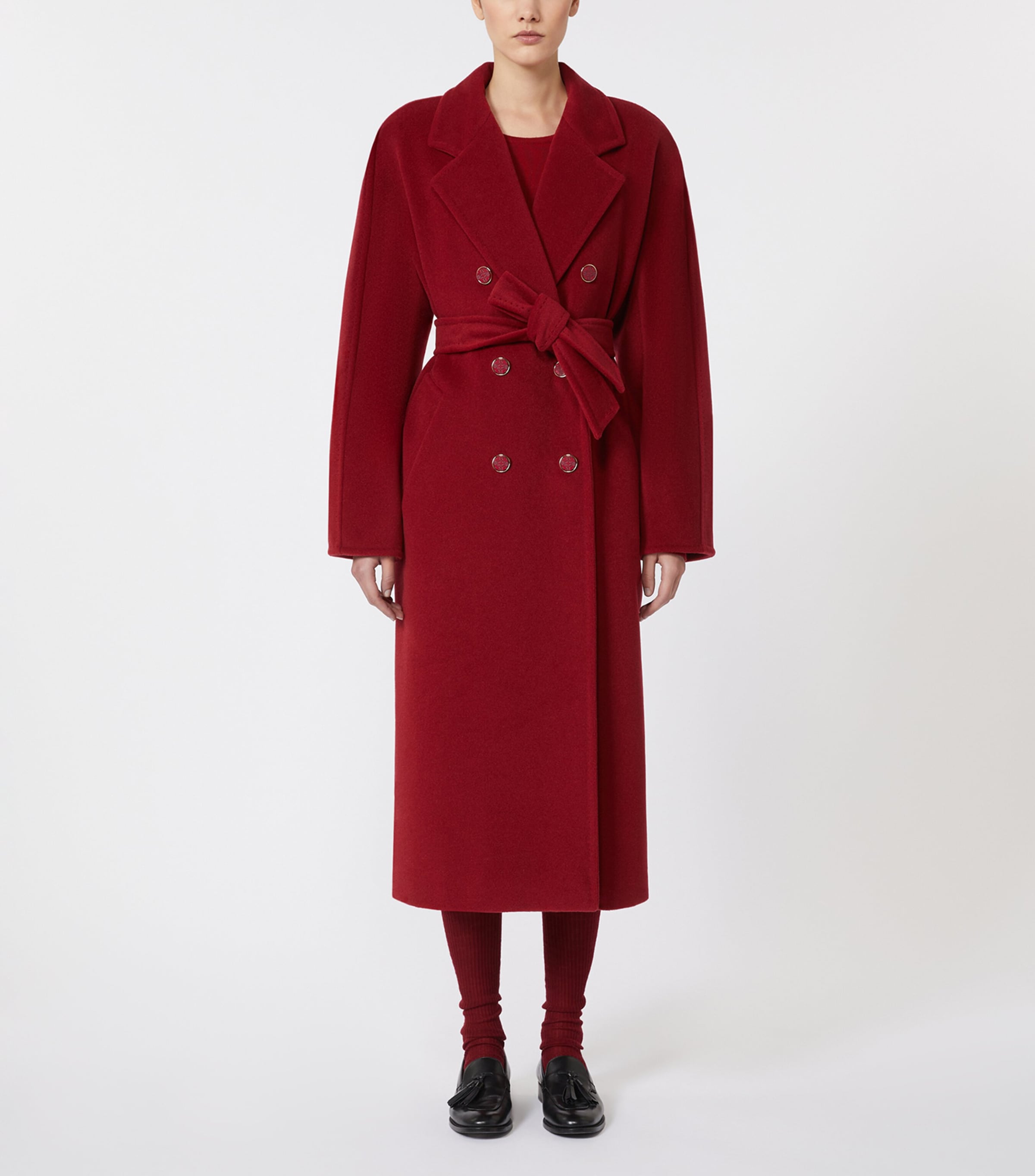 Virgin Wool-Cashmere Overcoat DARK RED Image 2
