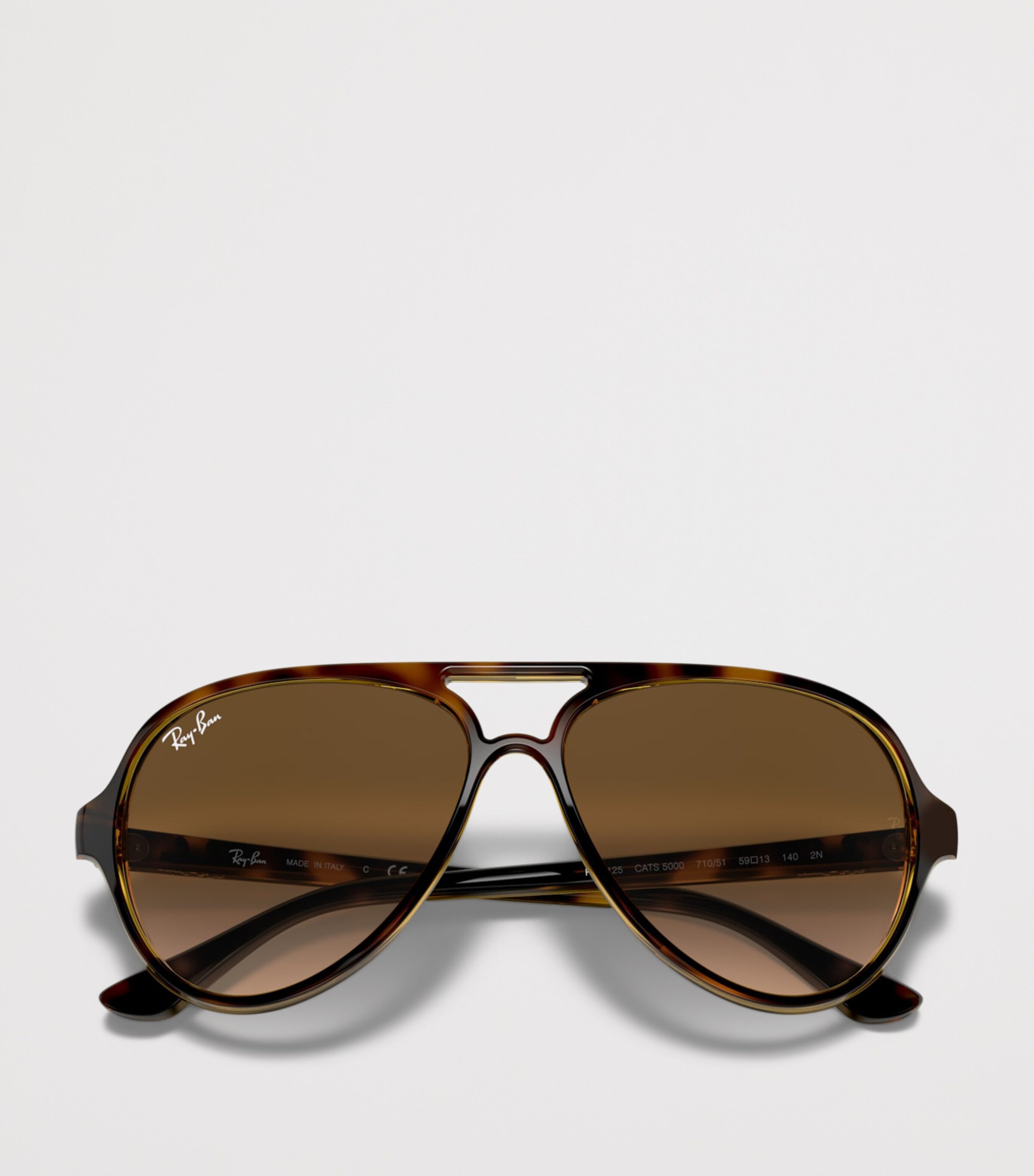 Ray-Ban Tortoiseshell Cats 5000 Classic Pilot Sunglasses Brown Image 5