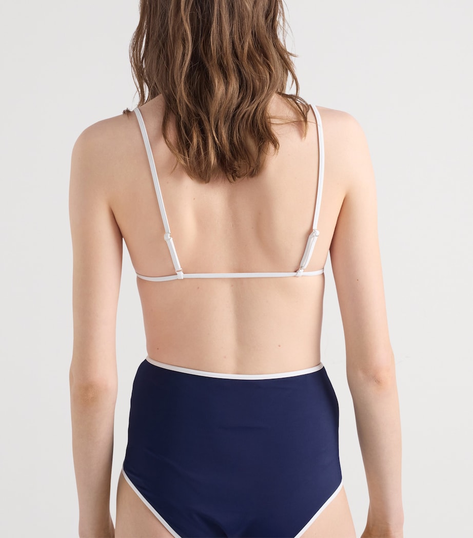 Prada Womens Triangle Bikini Top Blue Image 5