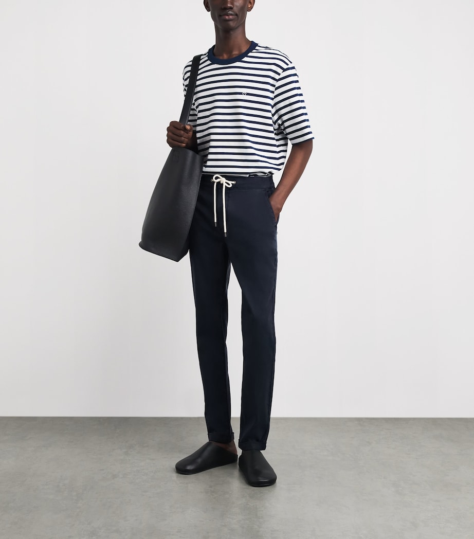 PAIGE Mens Drawstring Fraser Chinos Vintage Deep Anchor Image 2