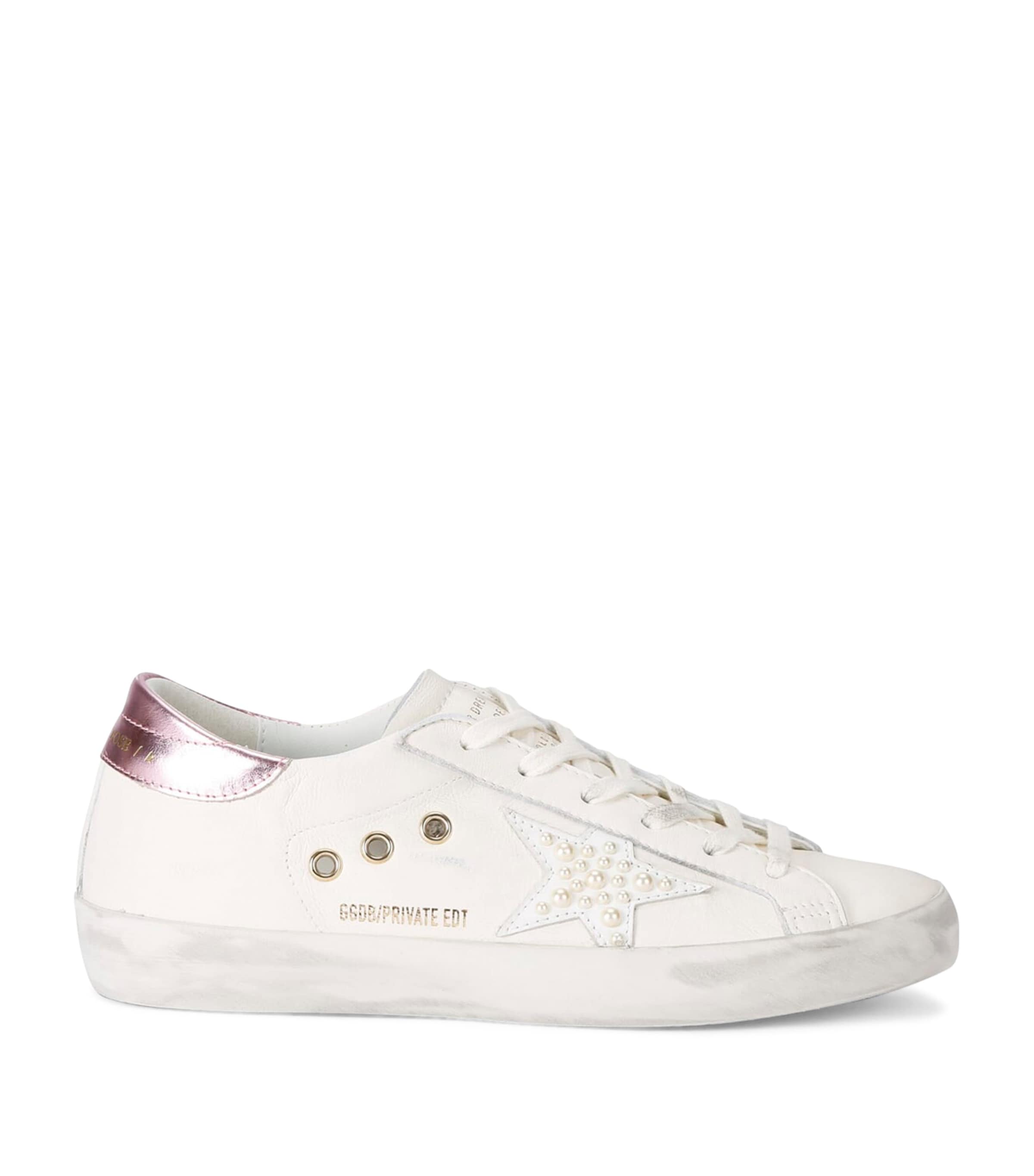 Shop Golden Goose Pearl-detail Superstar Sneakers In White