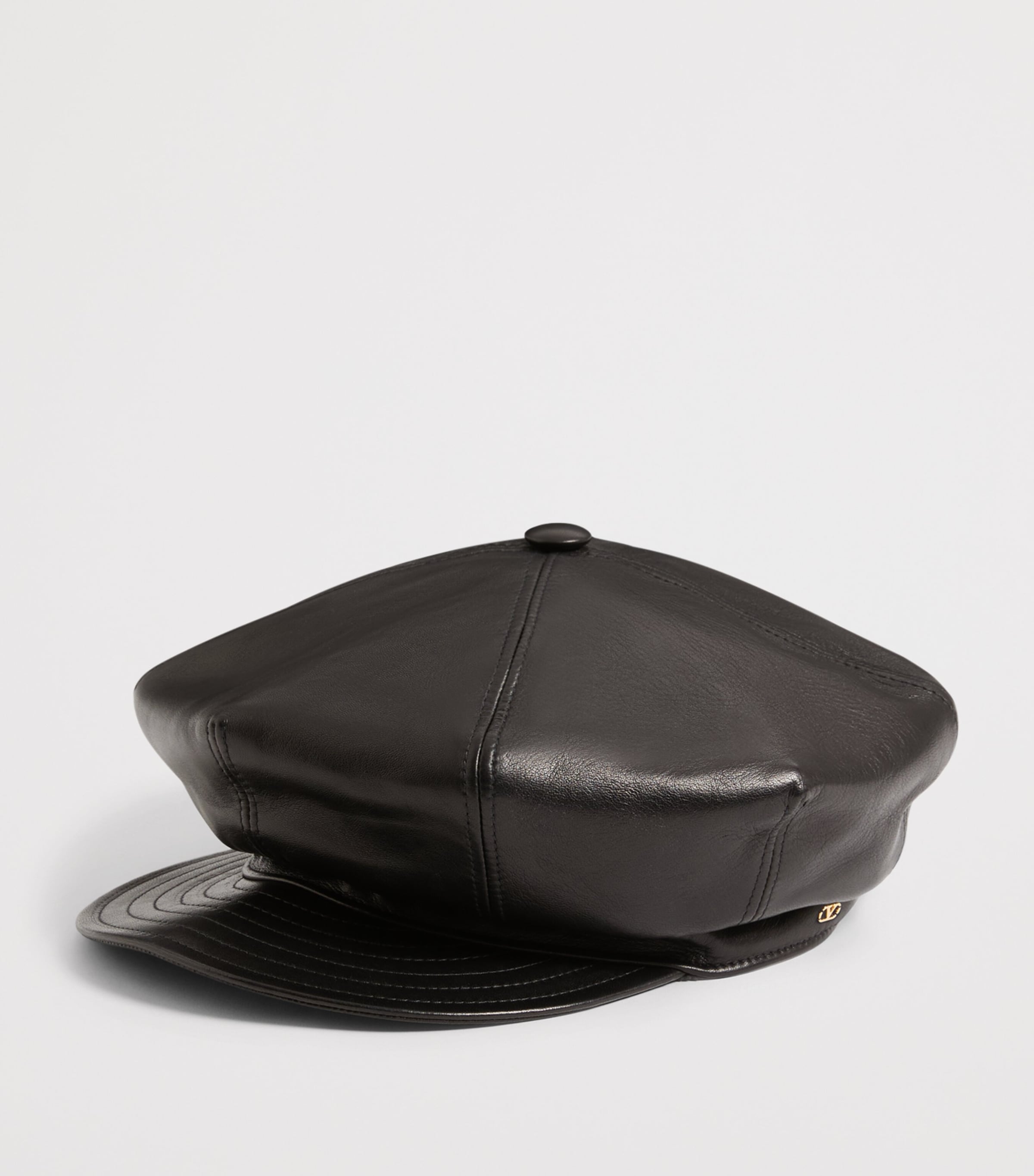 Leather VLogo Signature Beret FV0 Image 3