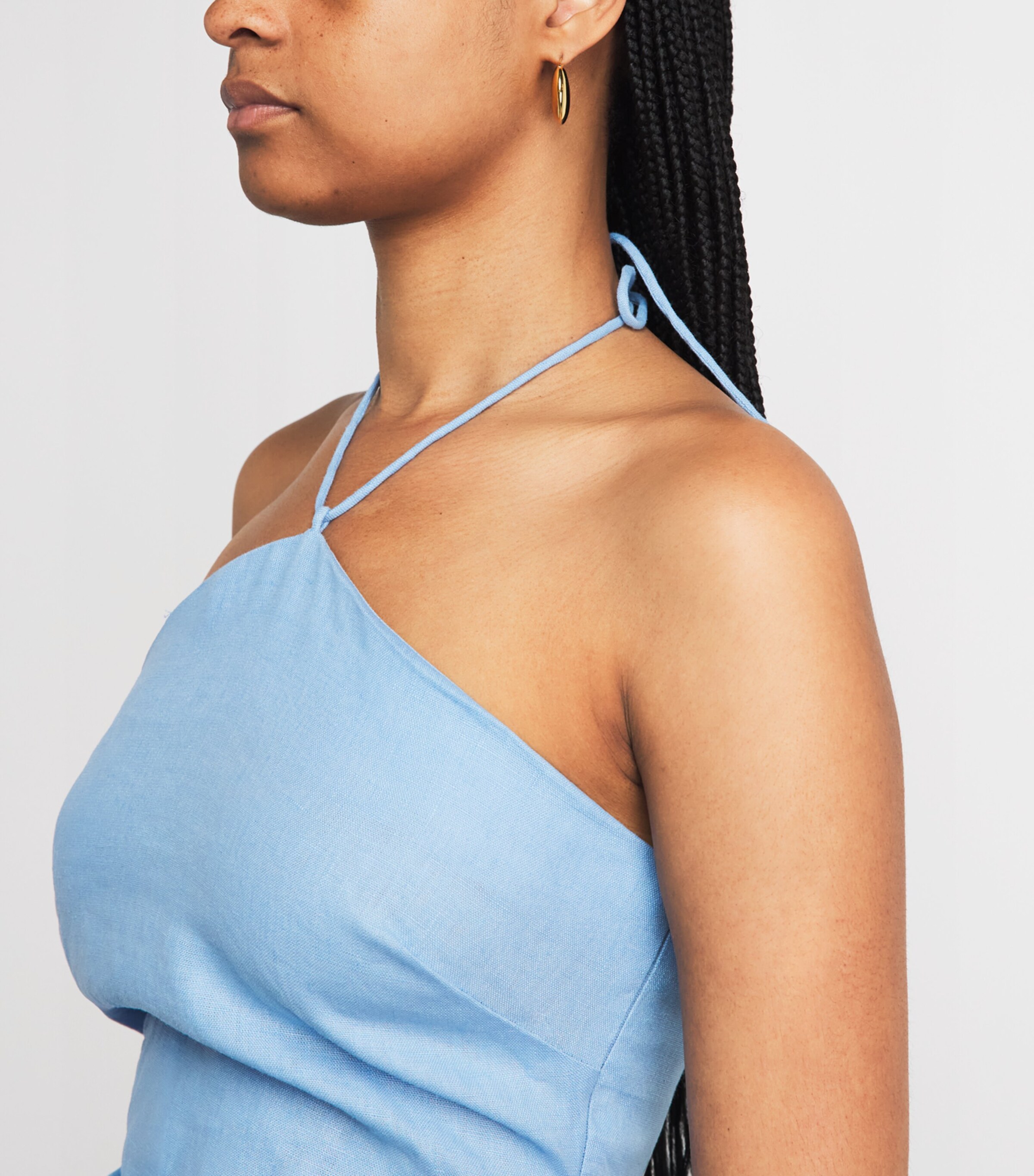 Faithfull The Brand Womens Linen Natalia Top Sky Blue Image 3