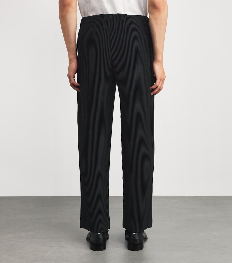Pleated Straight Trousers 15-BLACK Image 4