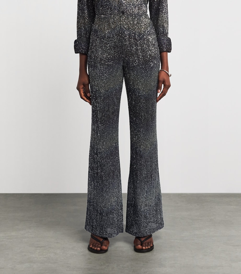 Missoni Womens Sequin Flared Trousers Bn,bl,yl Image 4