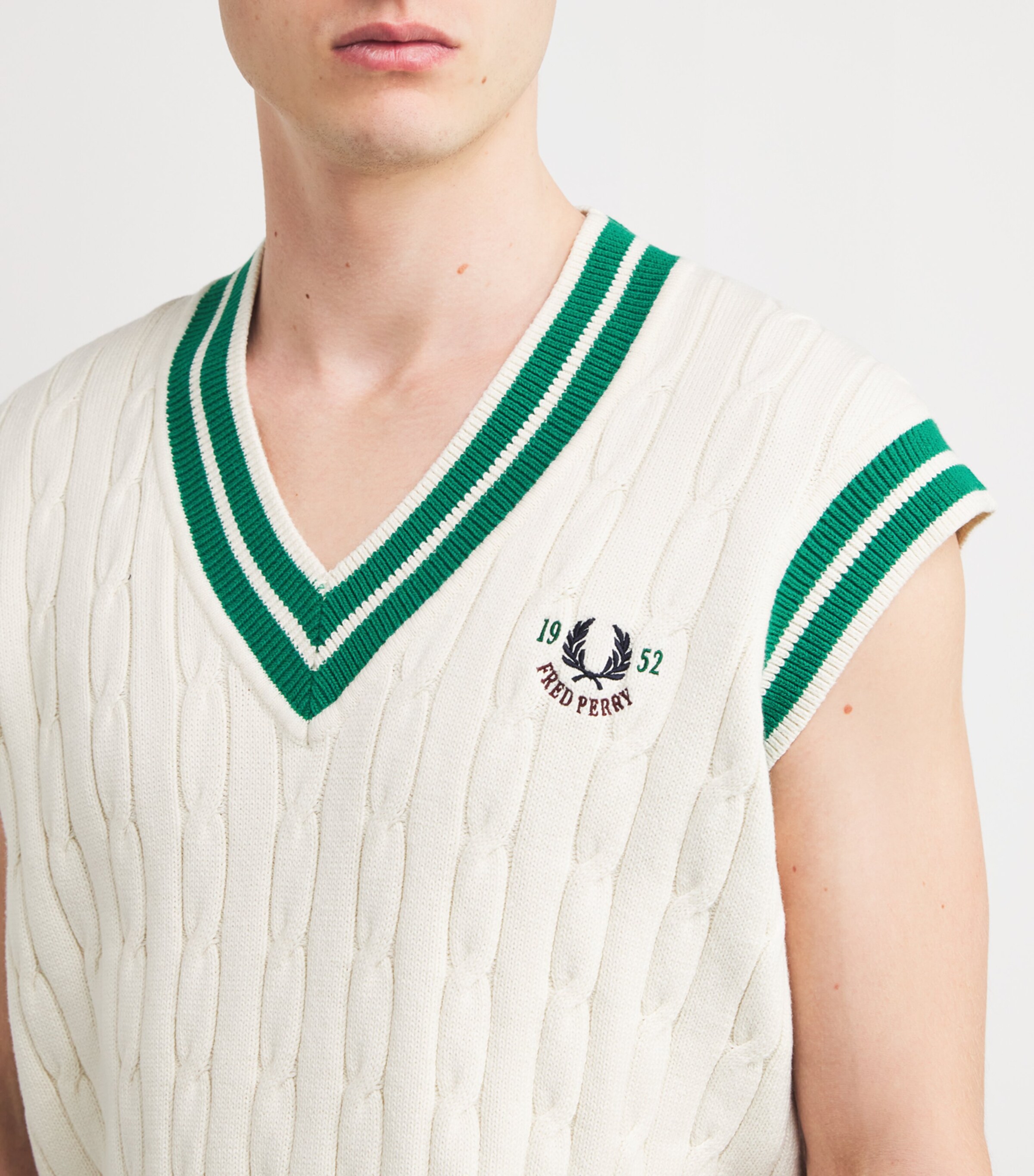 Fred Perry Beige Cotton-Blend Cable-Knit Sweater Vest | Harrods DE