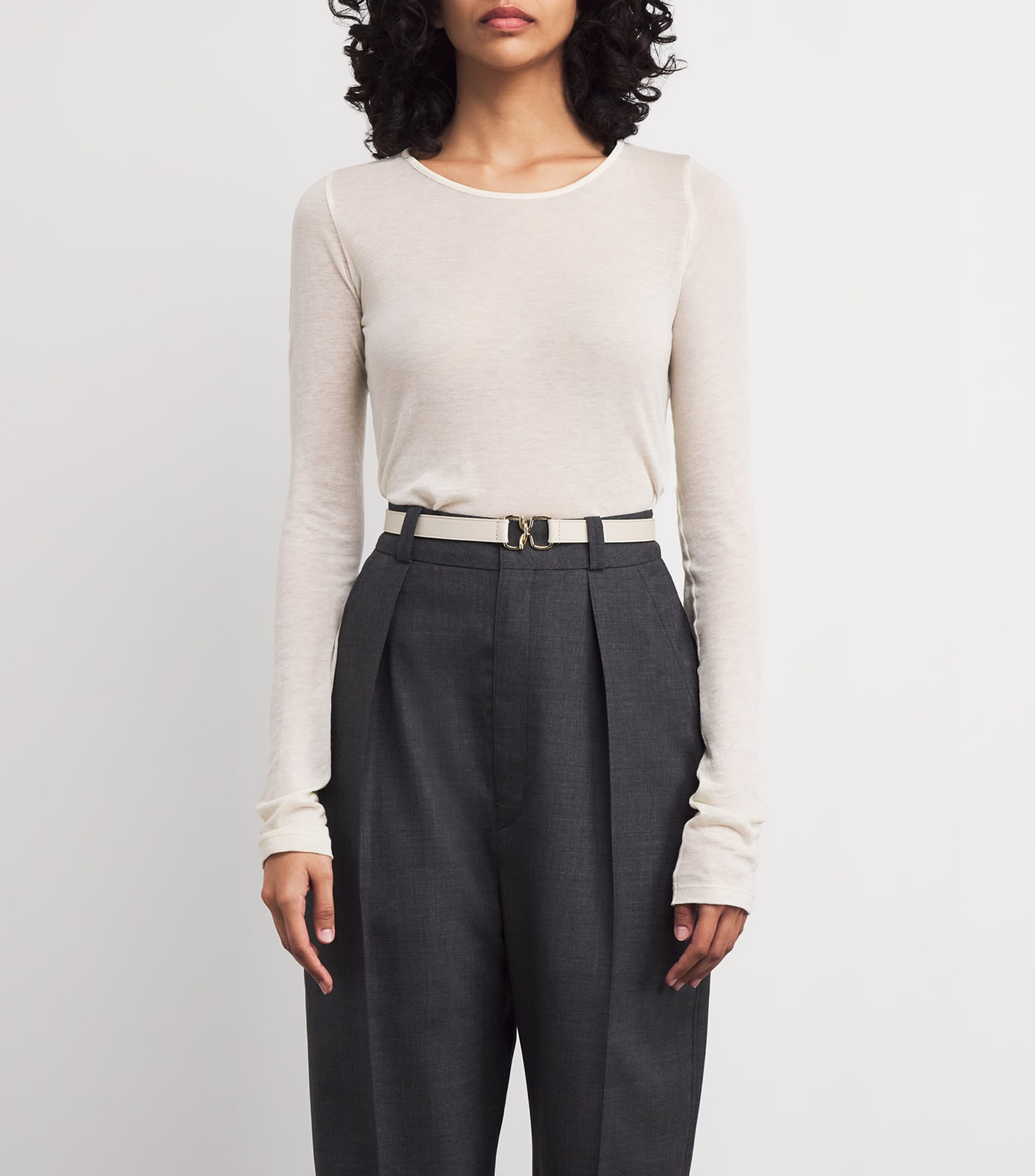 Fabiana Filippi Beige Leather Crossover Belt | Harrods HK
