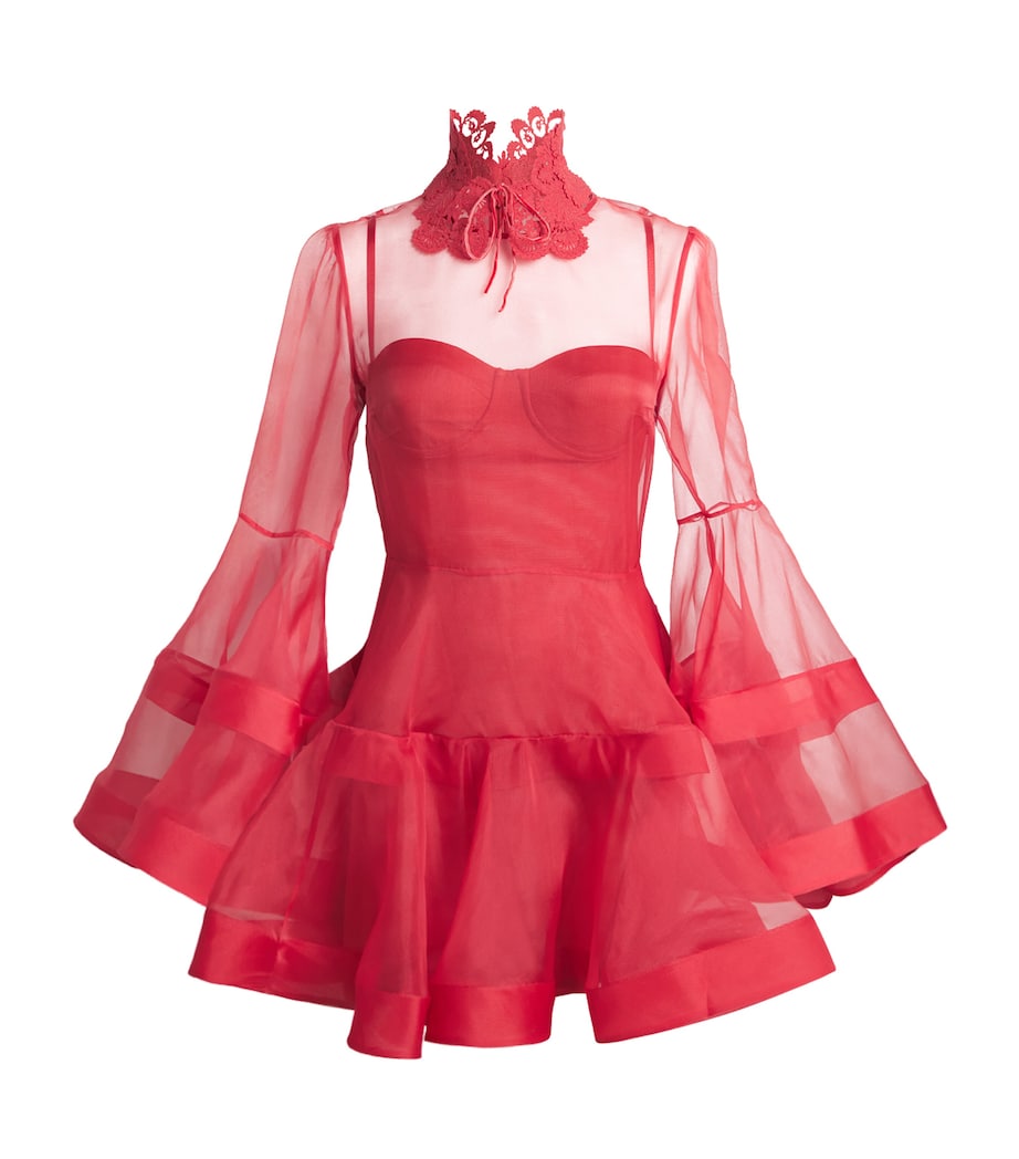 Silk Rebellion Lantern Mini Dress RED RED Image 1