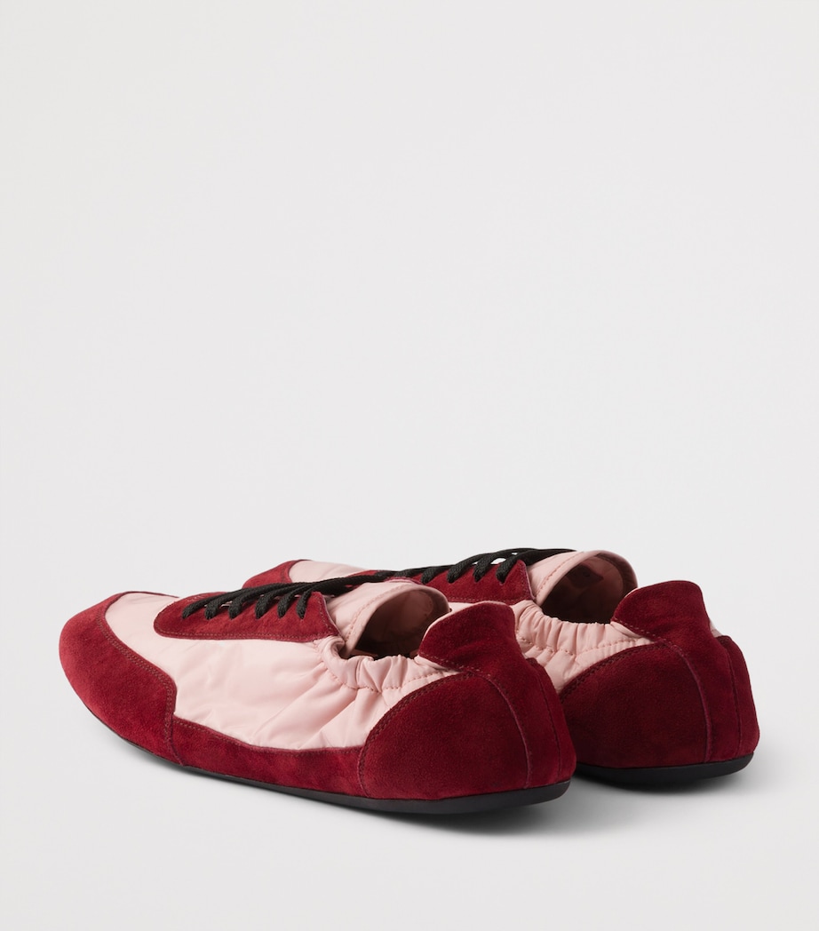 Re-Nylon and Suede Collapse Sneakers F04VD Image 4