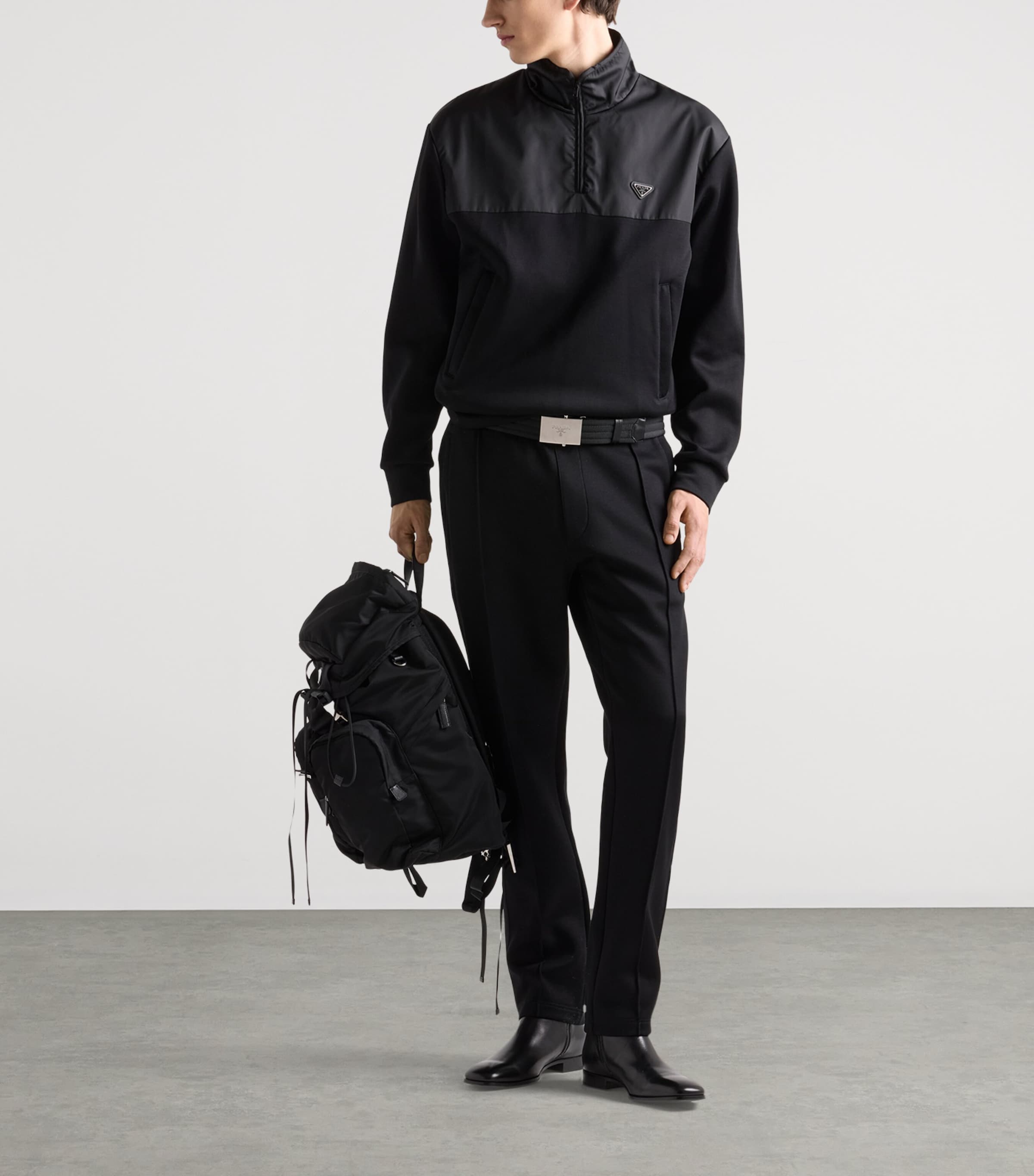 Cotton and Re-Nylon Straight Trousers F0806 Image 2