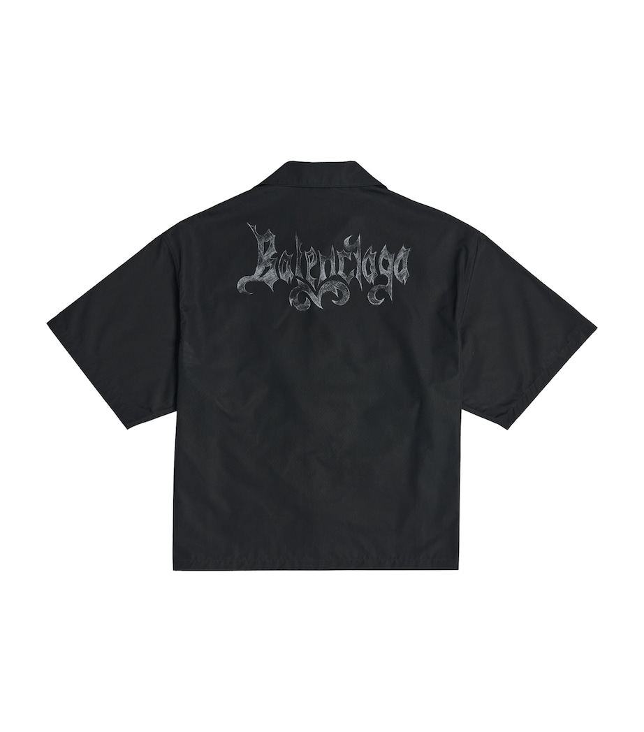 Balenciaga Mens Cotton Logo Bowling Shirt Image 2