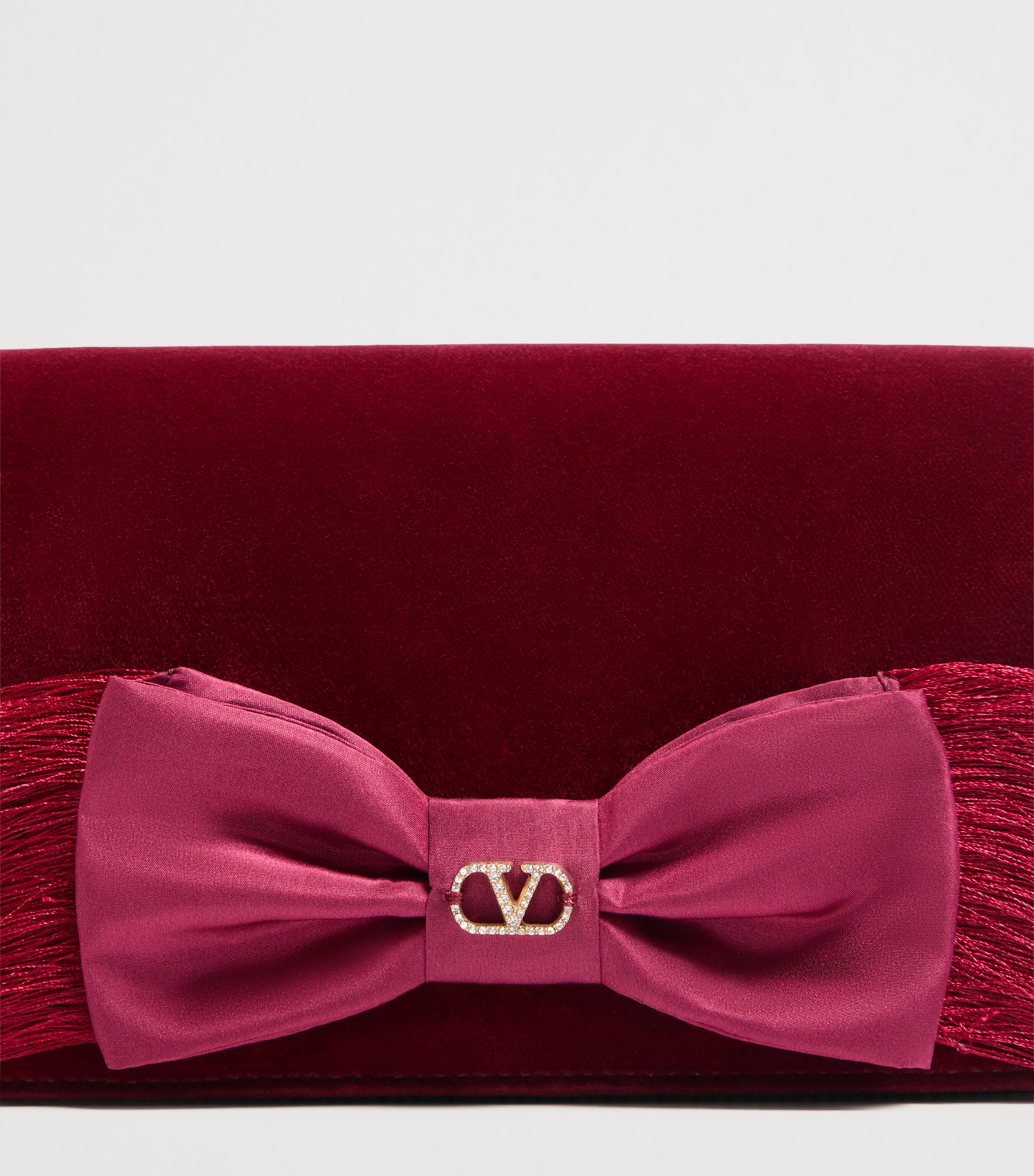 Mini Velvet VLogo Signature Bow Shoulder Bag DBL Image 8