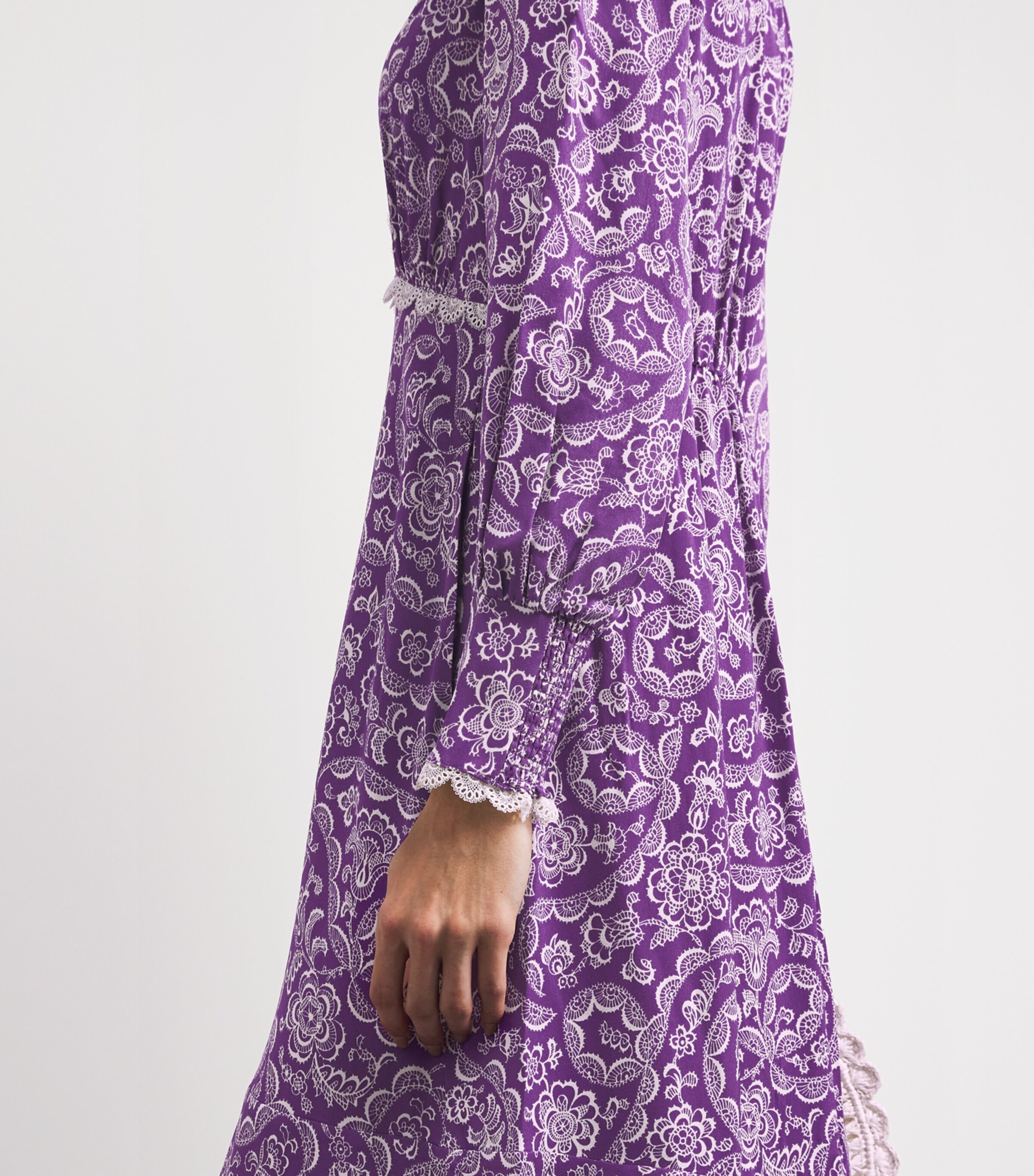 ME+EM Womens Crepe Printed Maxi Dress Purple/green Image 5