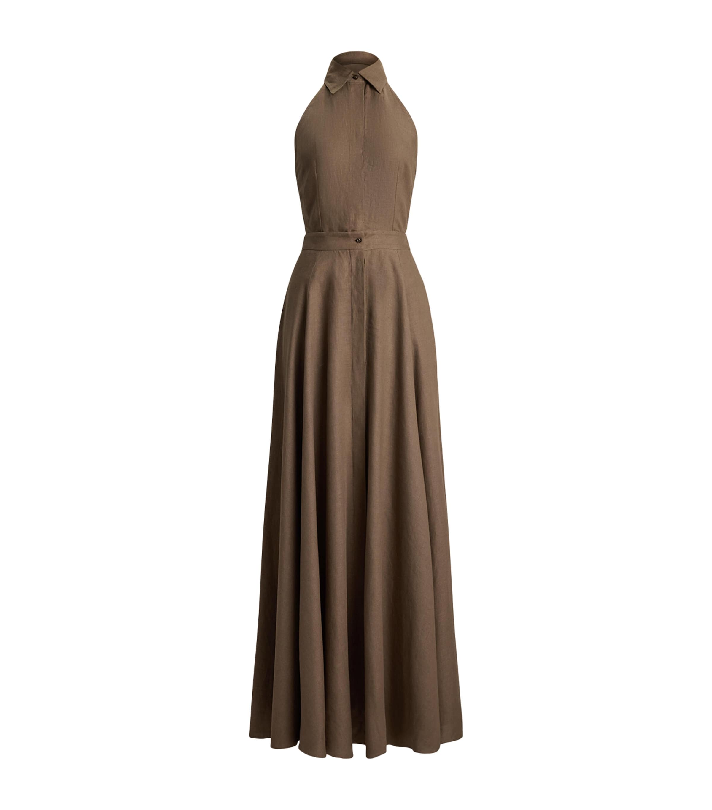 Ralph Lauren Collection Womens Linen Eldred Maxi Dress Portobello Image 1