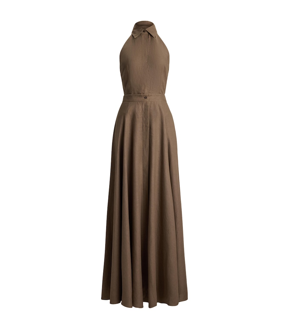 Ralph Lauren Collection Womens Linen Eldred Maxi Dress Portobello Image 1