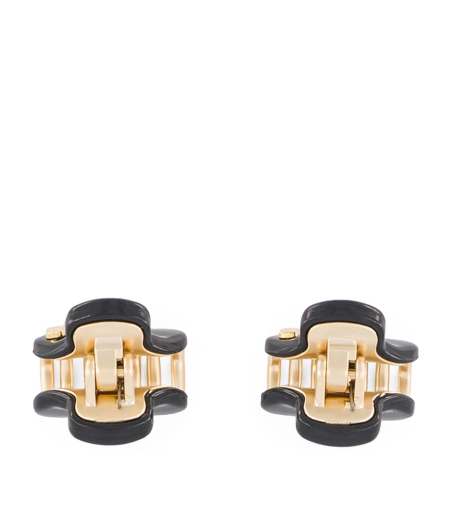 Alexandre de Paris Gold-Plated Mini Claw Hair Clip Noir B/or Image 3