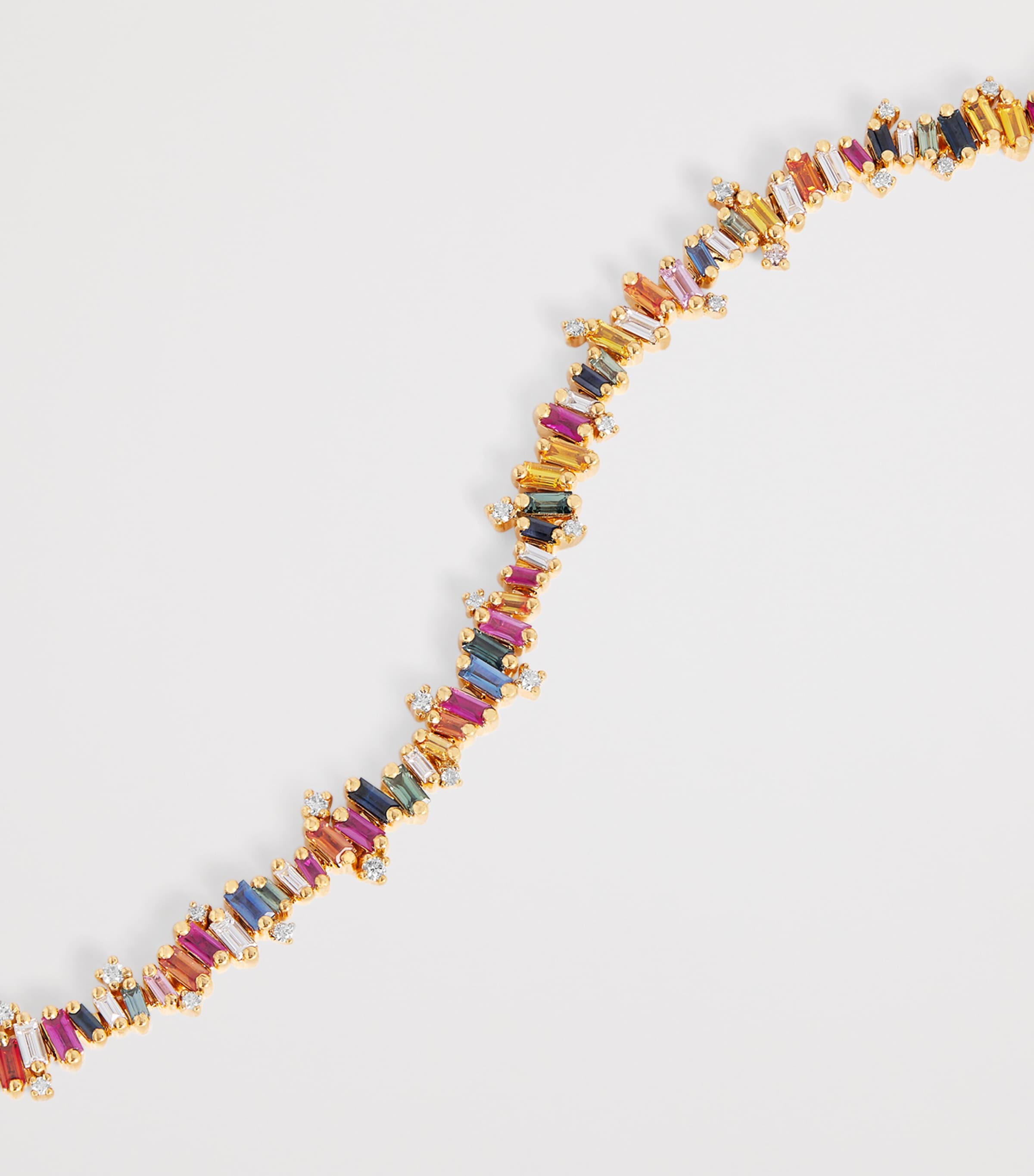 Suzanne Kalan Yellow Gold, Diamond and Rainbow Sapphire Bold Burst Tennis Bracelet Yg/rs Image 4