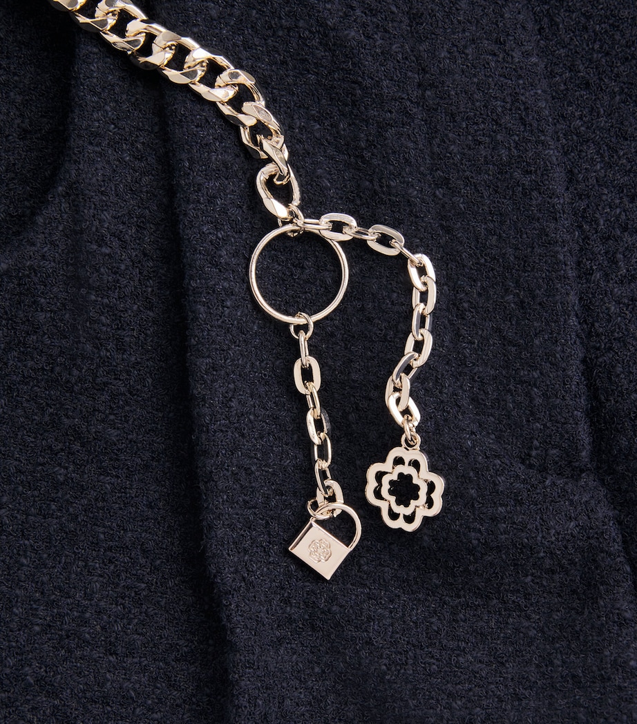 Bouclé Chain Trousers NAVY Image 5