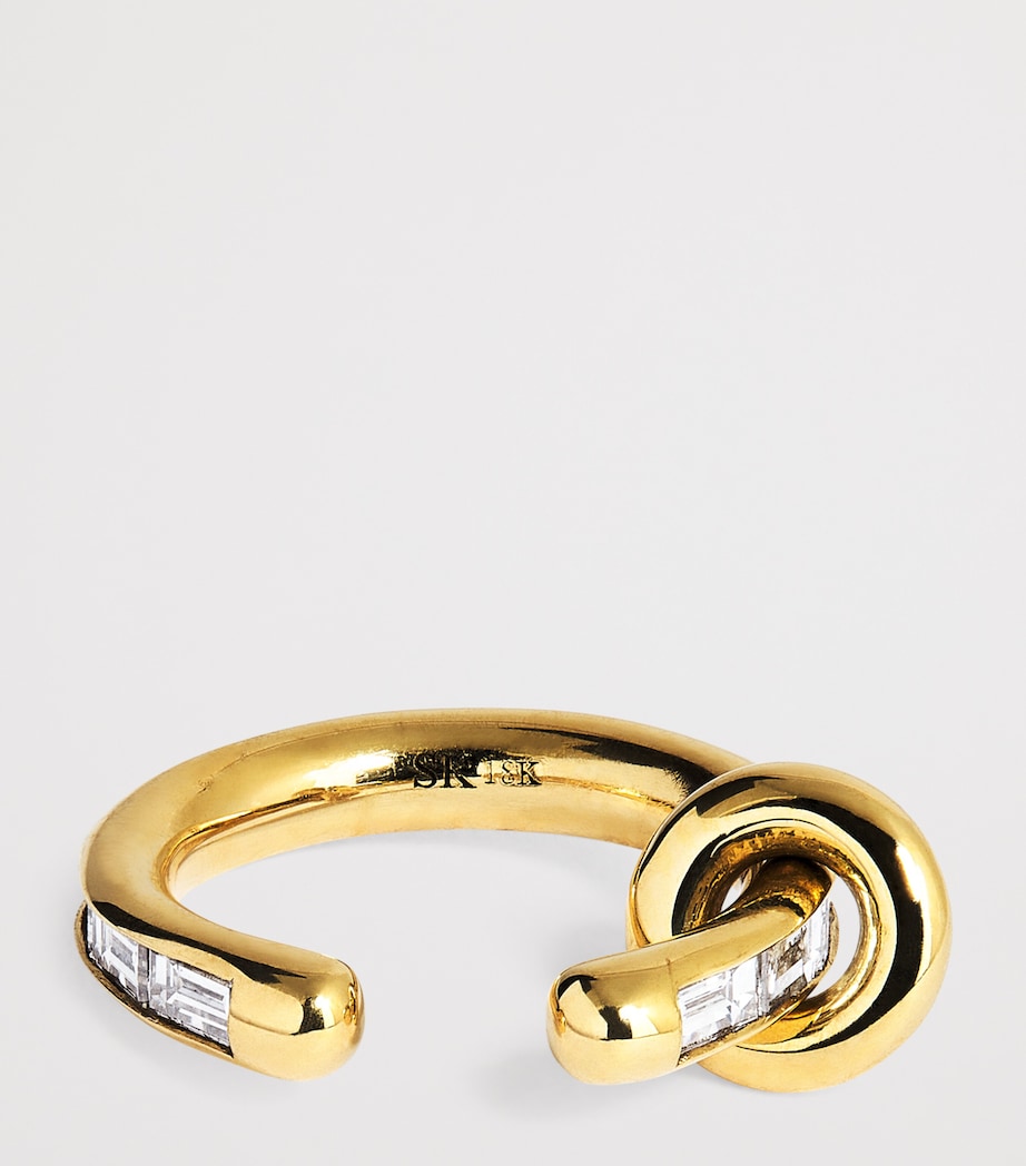 Yellow Gold and Diamond Portia Single Ear Cuff YELLOW GOLD Image 3