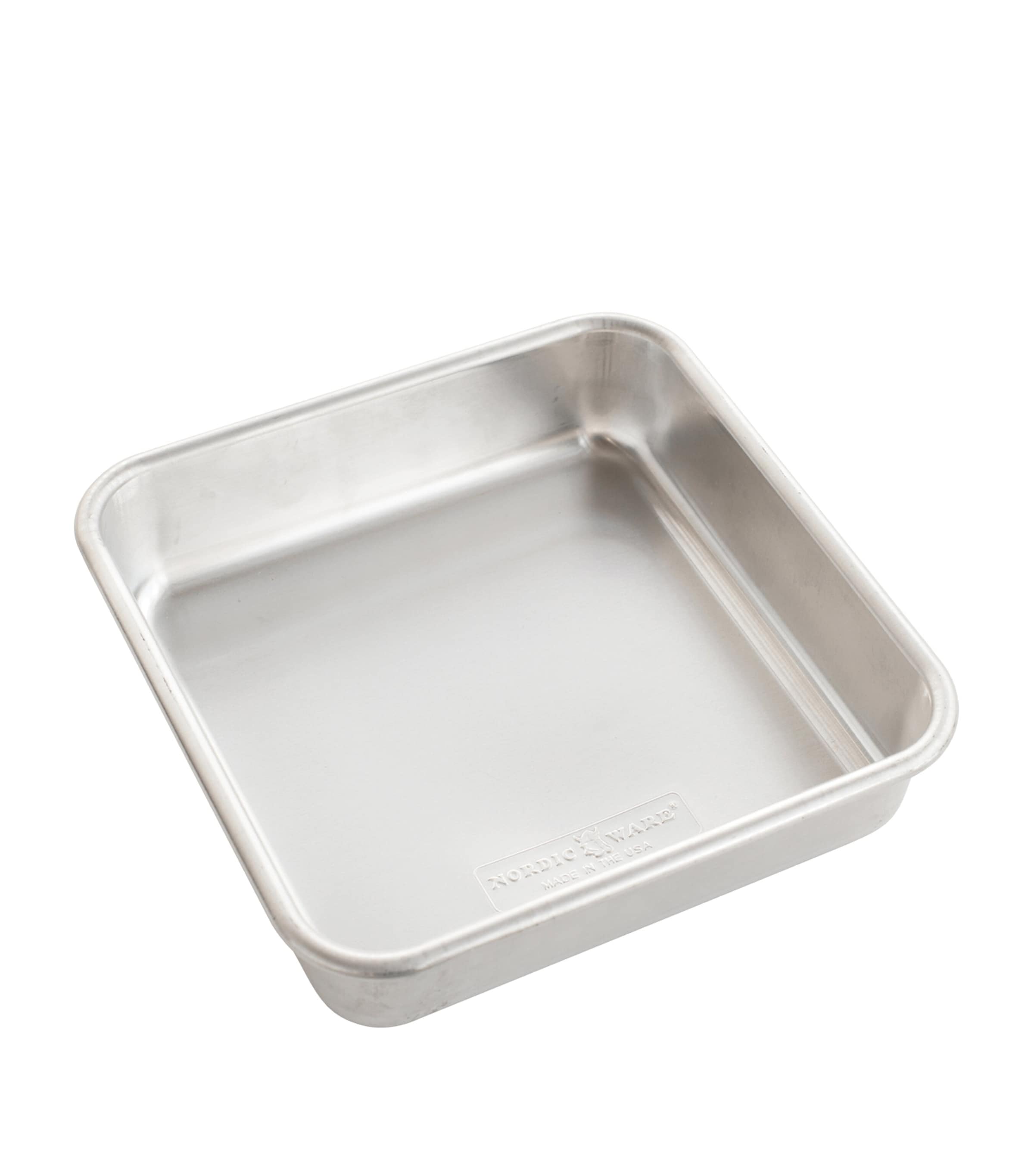 Nordic Ware Set Of 4 Aluminium Naturals Square Cake Tins In Silver