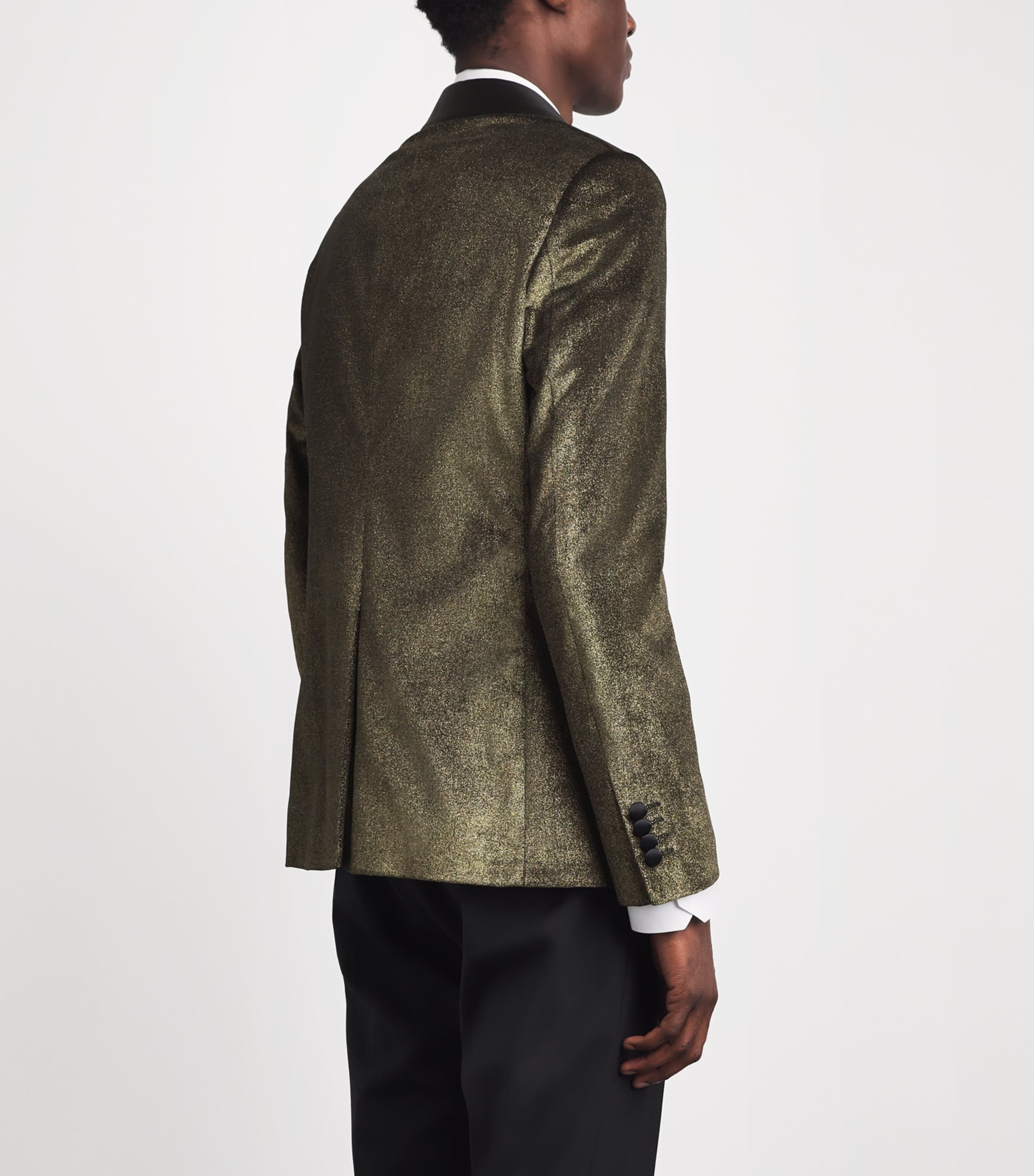 Pal Zileri Black Cotton Glitter Tuxedo Jacket | Harrods US