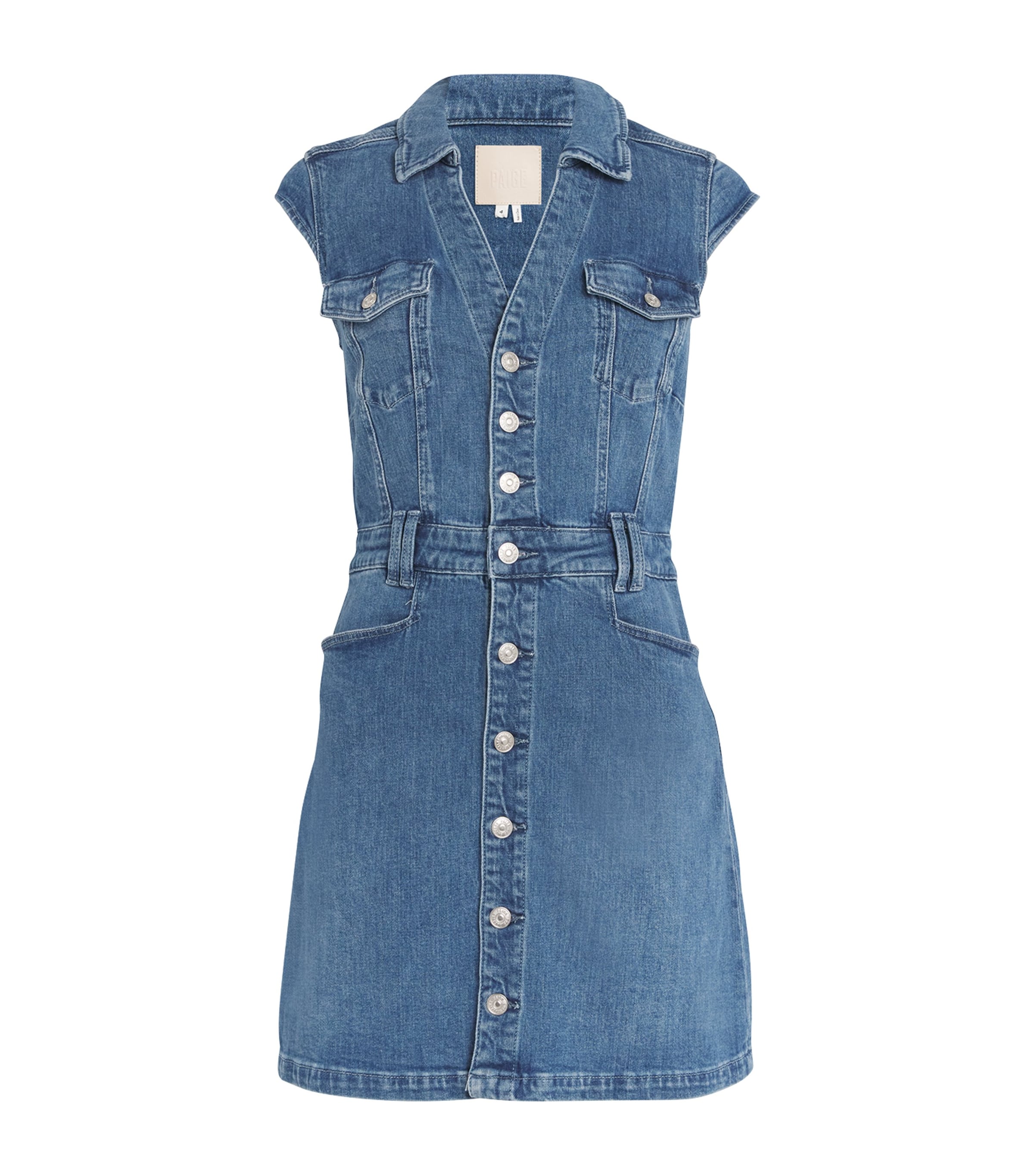 Shop Paige Denim Jaxsyn Mini Dress In Blue