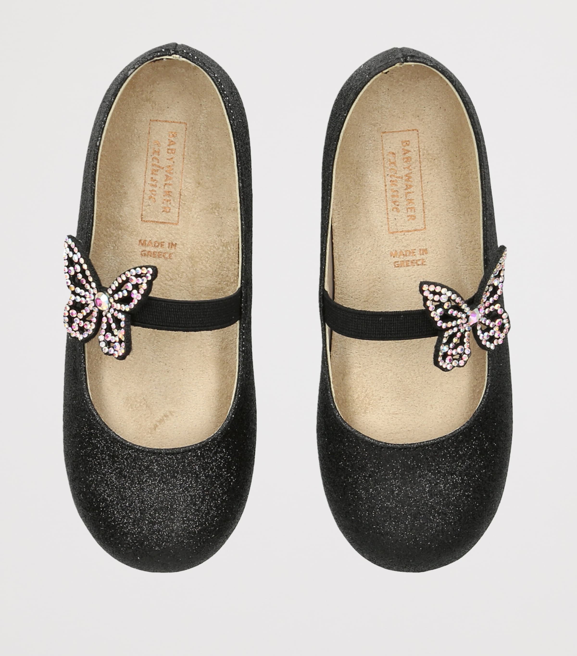 BabyWalker Sparkle Butterfly Ballet Flats Black Image 3