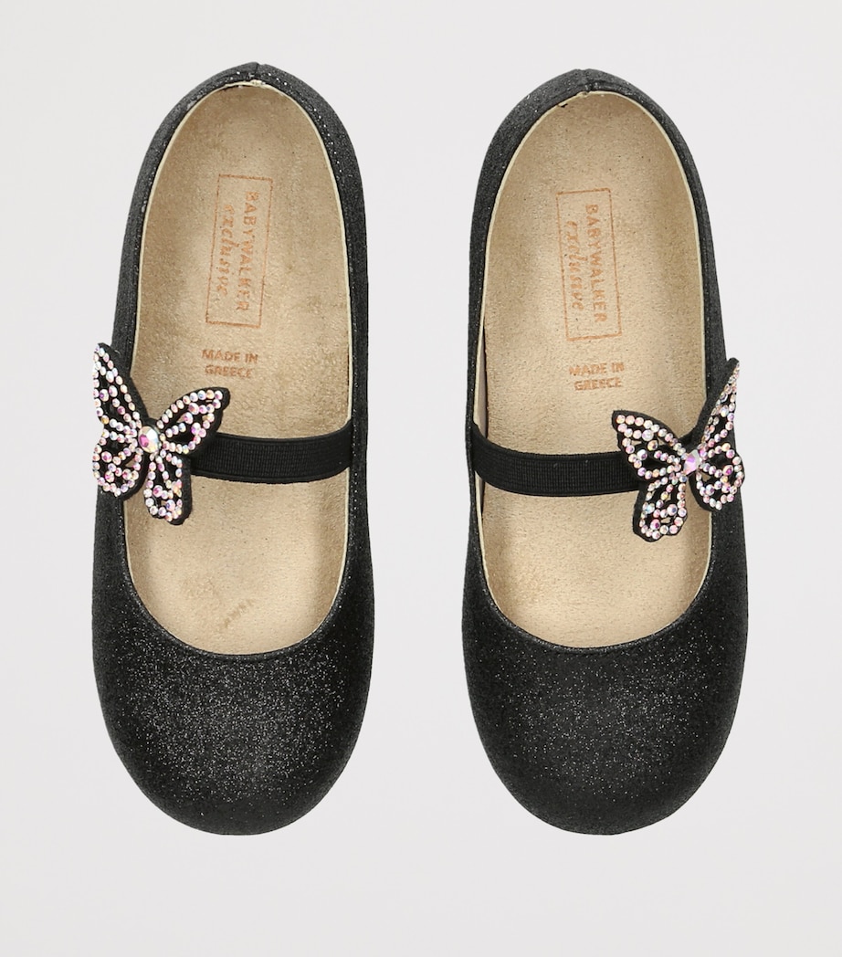 BabyWalker Sparkle Butterfly Ballet Flats Black Image 3