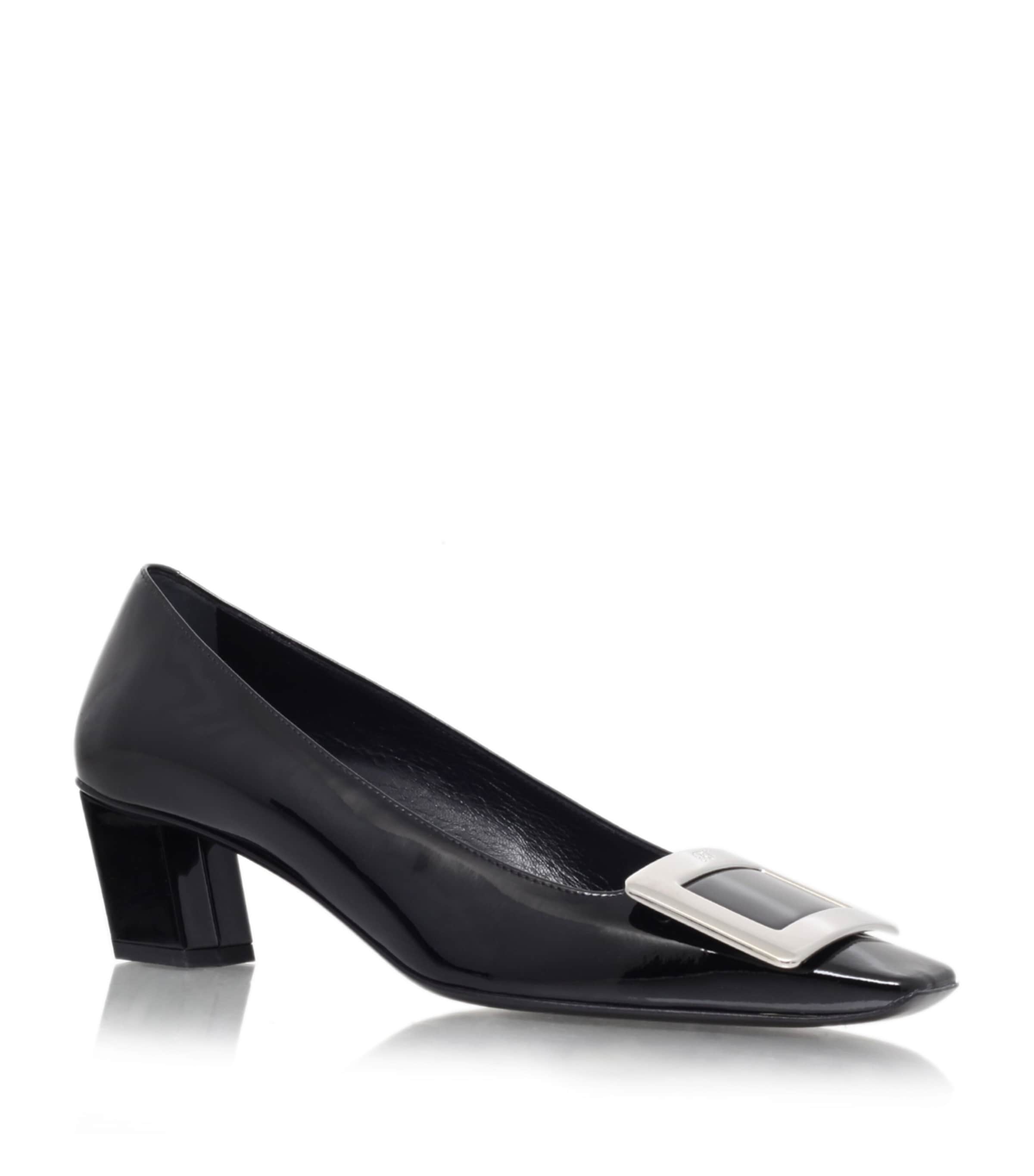 Roger Vivier Belle Vivier Patent Pumps With Metal Buckle In Black