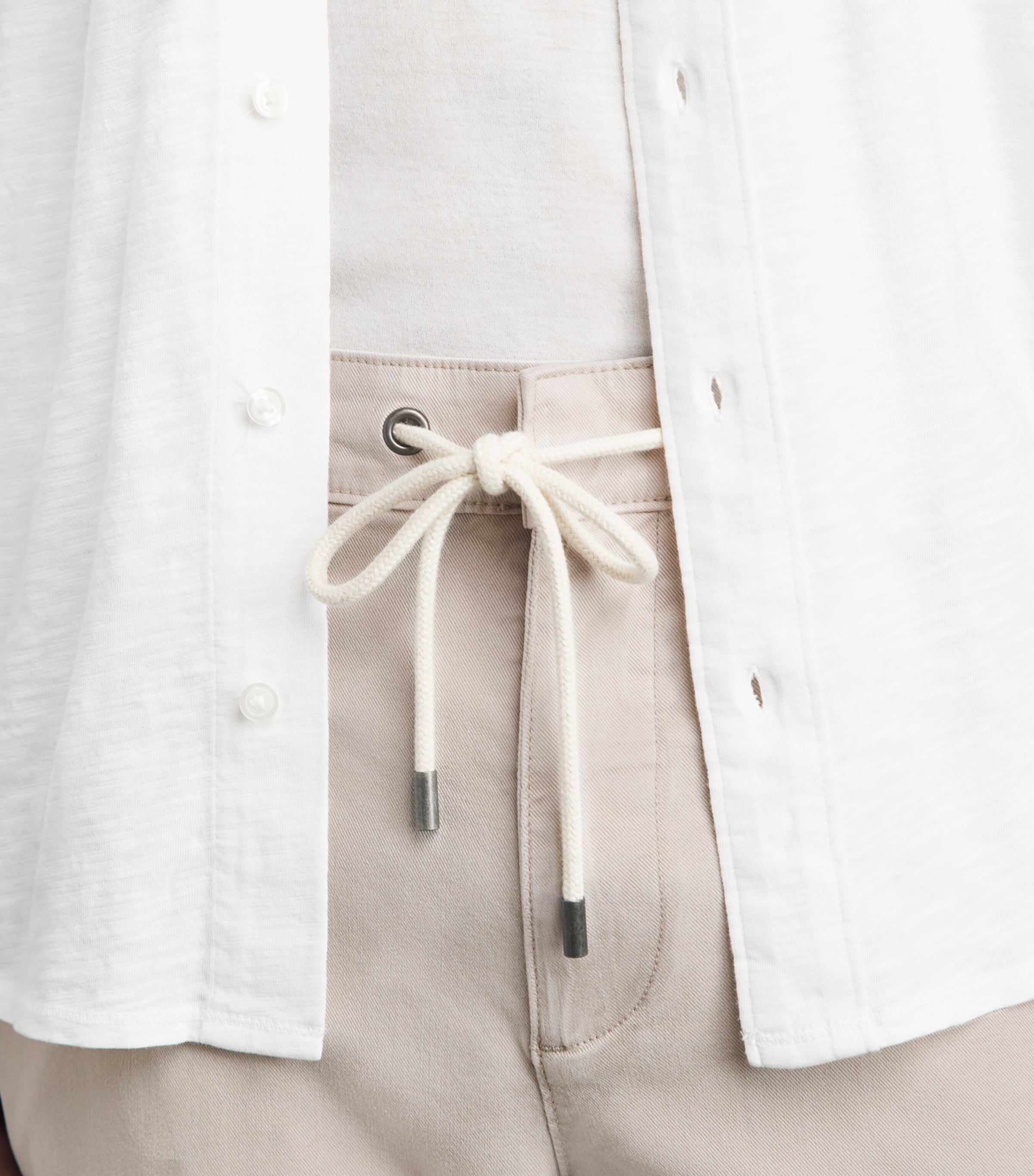 PAIGE Mens Drawstring Fraser Chinos Fresh Oyster Image 3