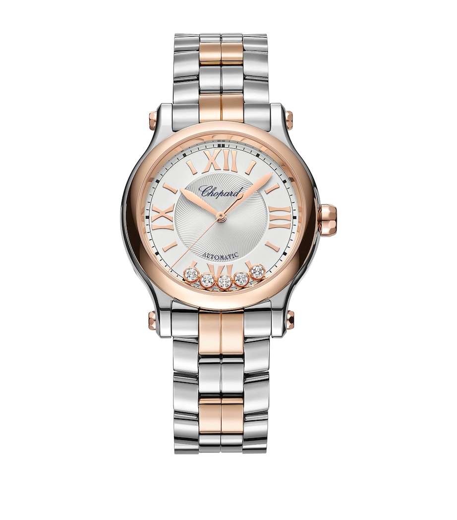 Rose Gold, Stainless Steel and Diamond Happy Sport Automatic Watch 33mm ROSE GOLD/STAINLESS Image 4