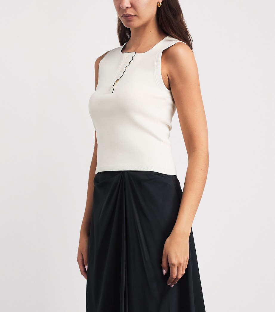 Claudie Pierlot Womens Ribbed Tank Top Ecru Image 4
