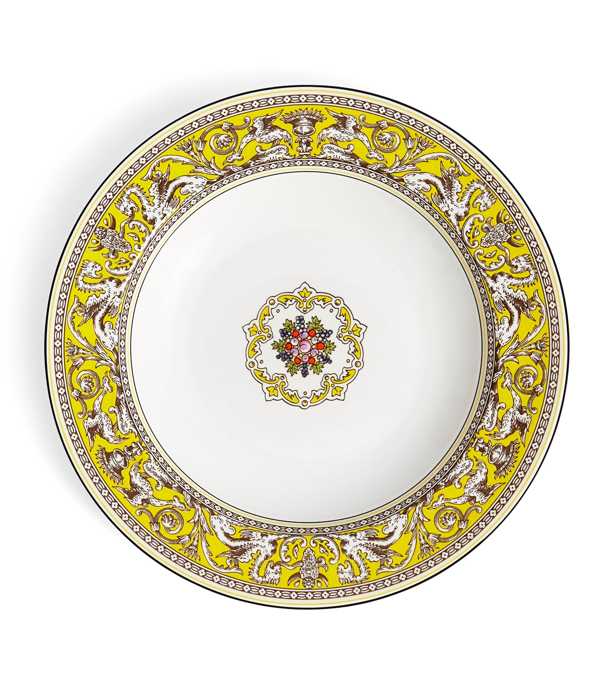 WEDGWOOD FLORENTINE CITRON RIMMED SOUP BOWL 