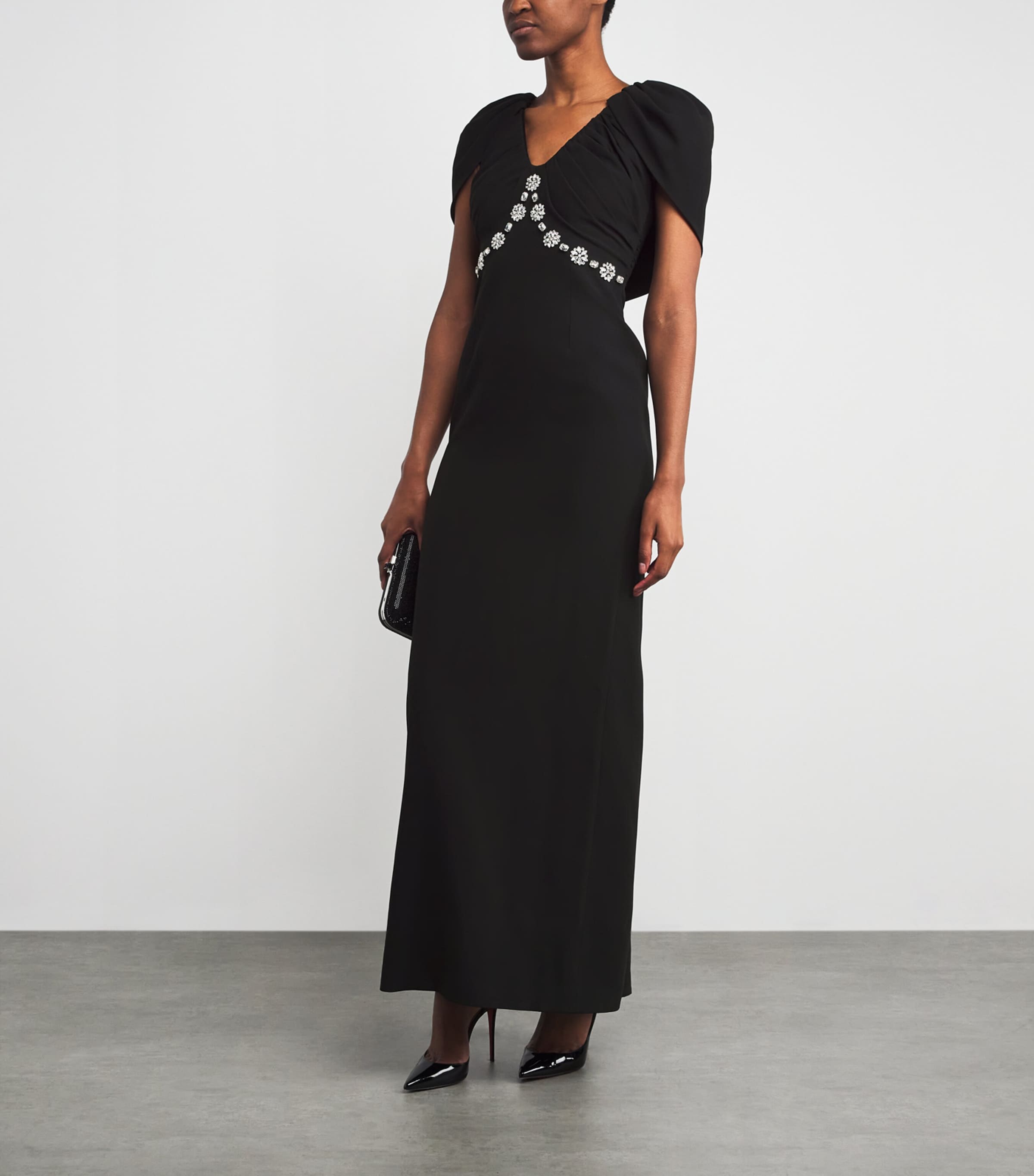 Martha V-Neck Maxi Dress BLACK Image 2