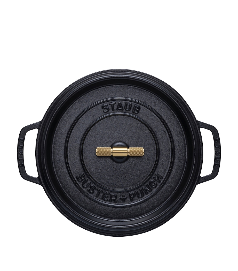 x Buster + Punch Cocotte with Brass Knob (28cm) BLACK Image 5