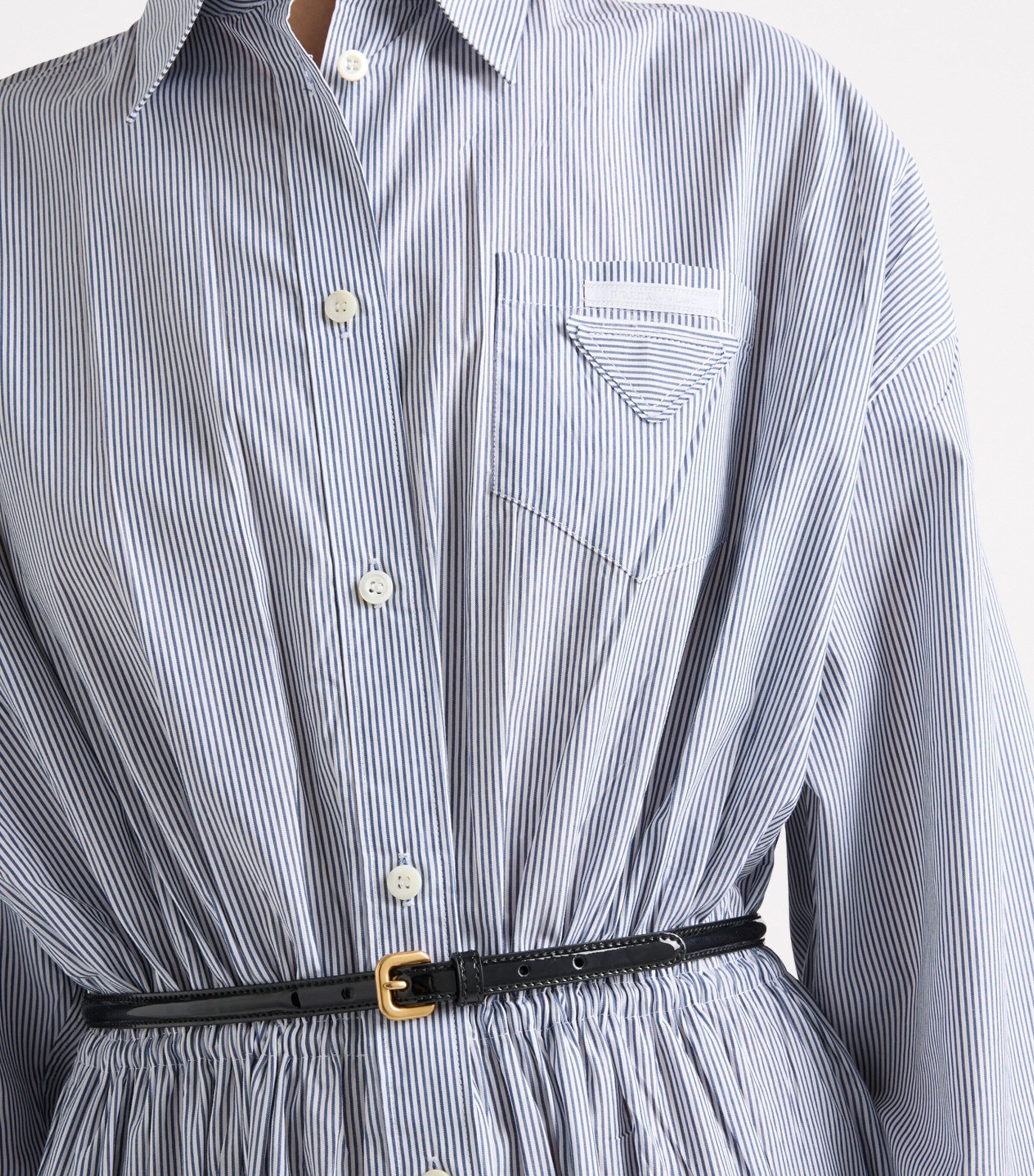 Prada Blue Cotton Poplin Maxi Shirt Dress | Harrods UK