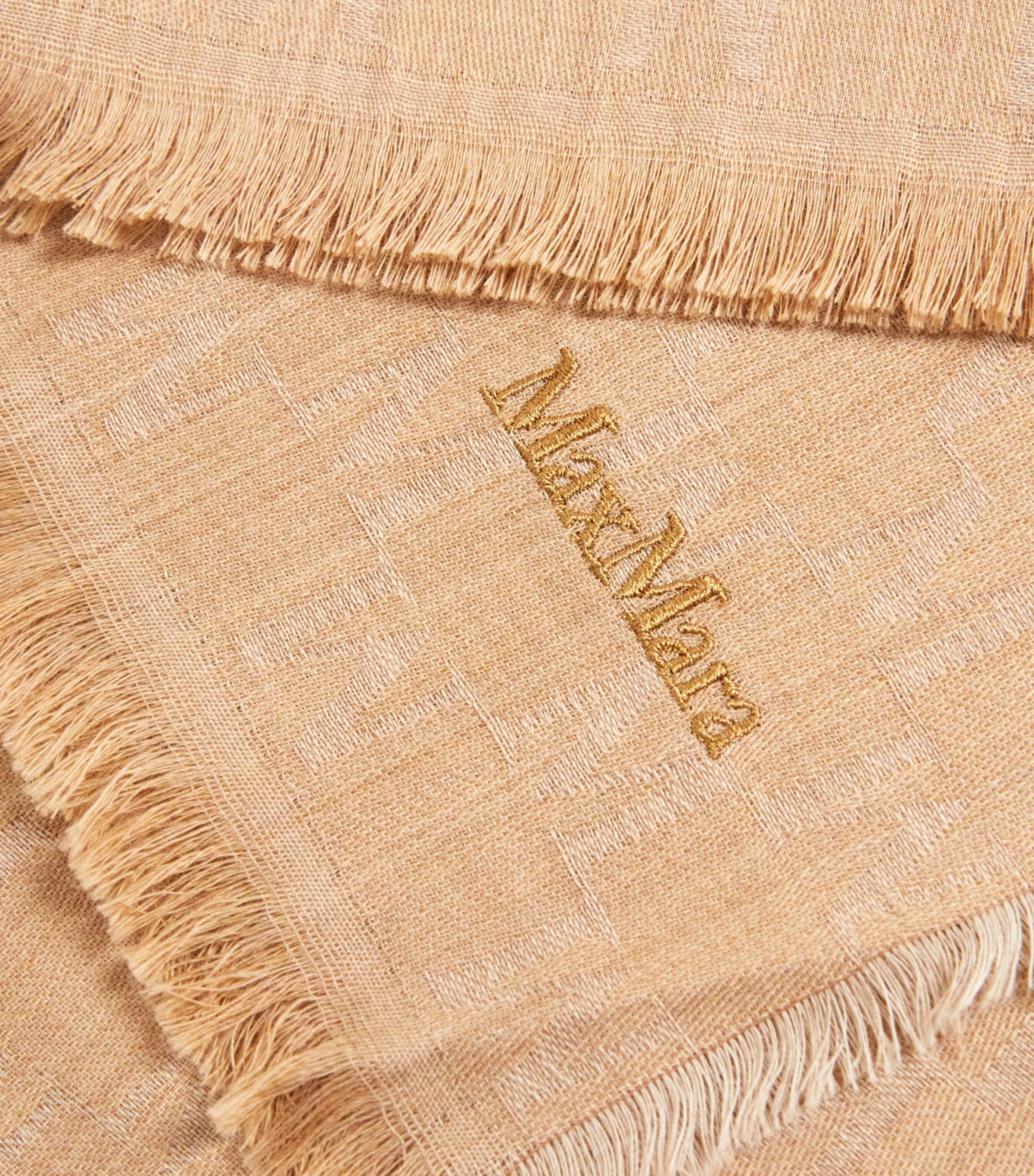 Virgin Wool Monogram Stole Scarf CAMEL Image 4