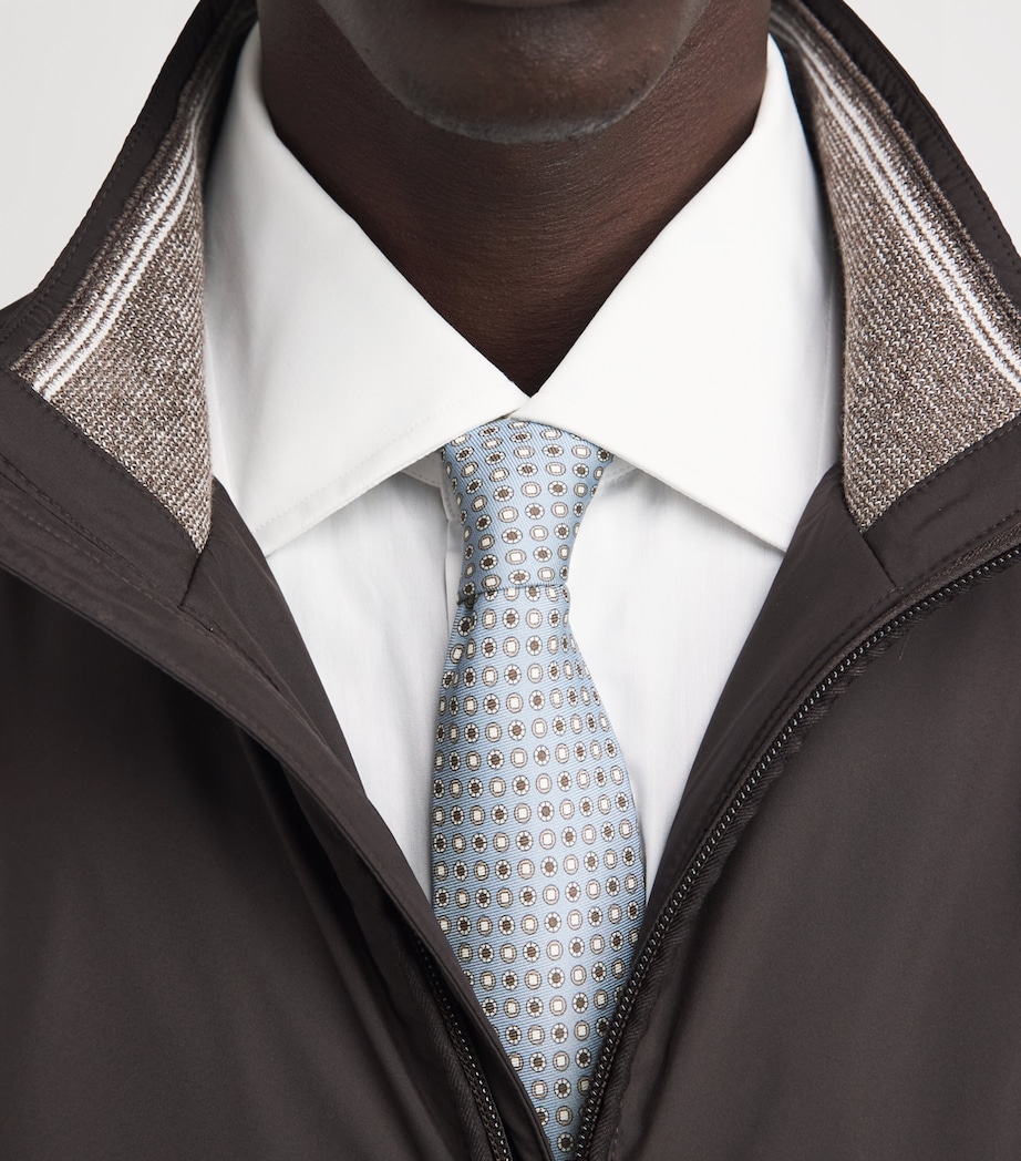Canali Silk Medallion Print Tie Image 2