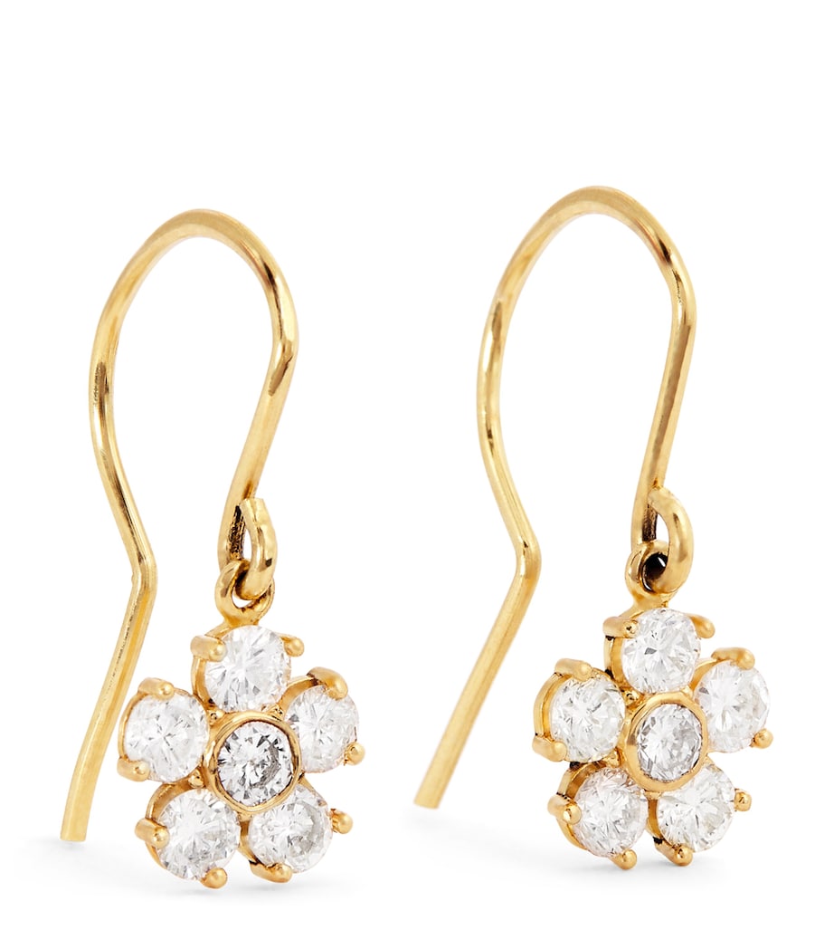 Large Yellow Gold and Diamond Edith Earrings YELLOW GOLD Image 1