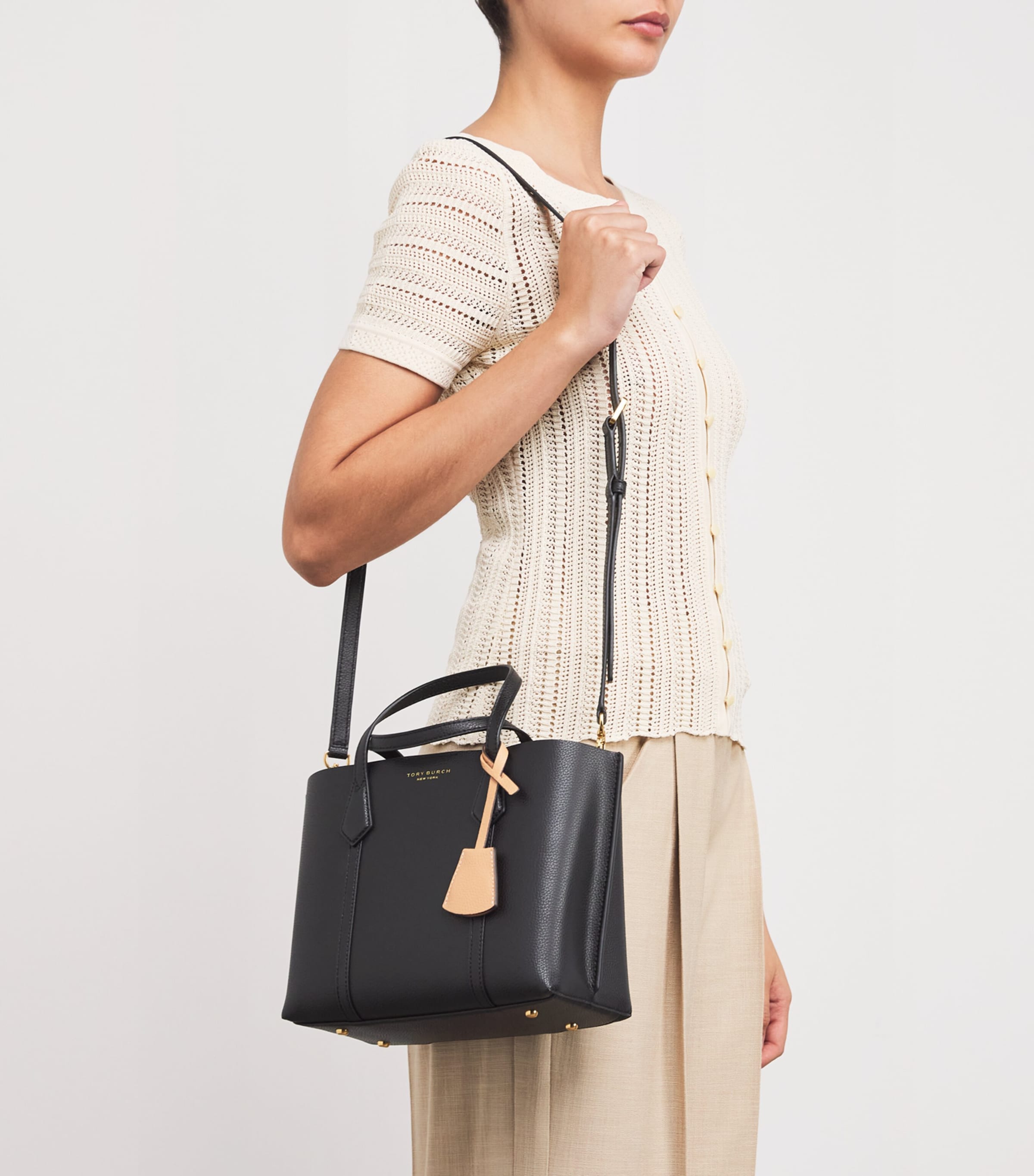 Small Leather Perry Cross-Body Bag BLACK Image 2