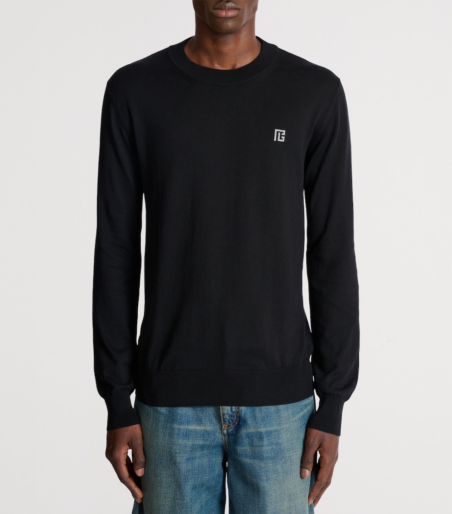 Silk-Blend Logo Sweater EQU NOIR/GRIS CHIN+ Image 4