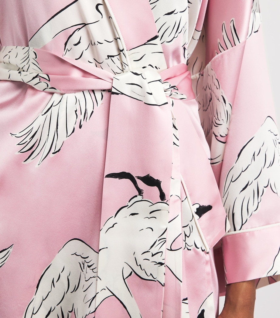 Olivia von Halle Womens Silk Swan Mimi Robe Image 5