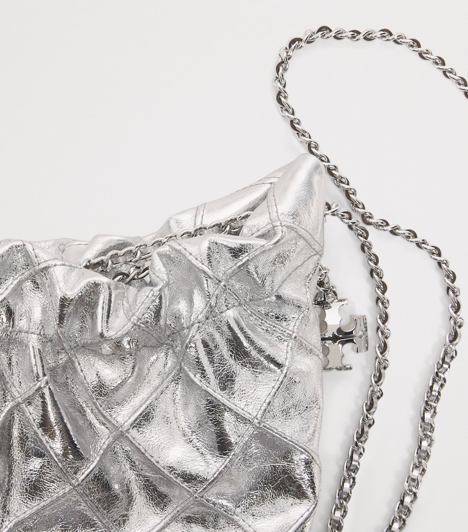 Mini Metallic Leather Fleming Shoulder bag SILVER Image 6